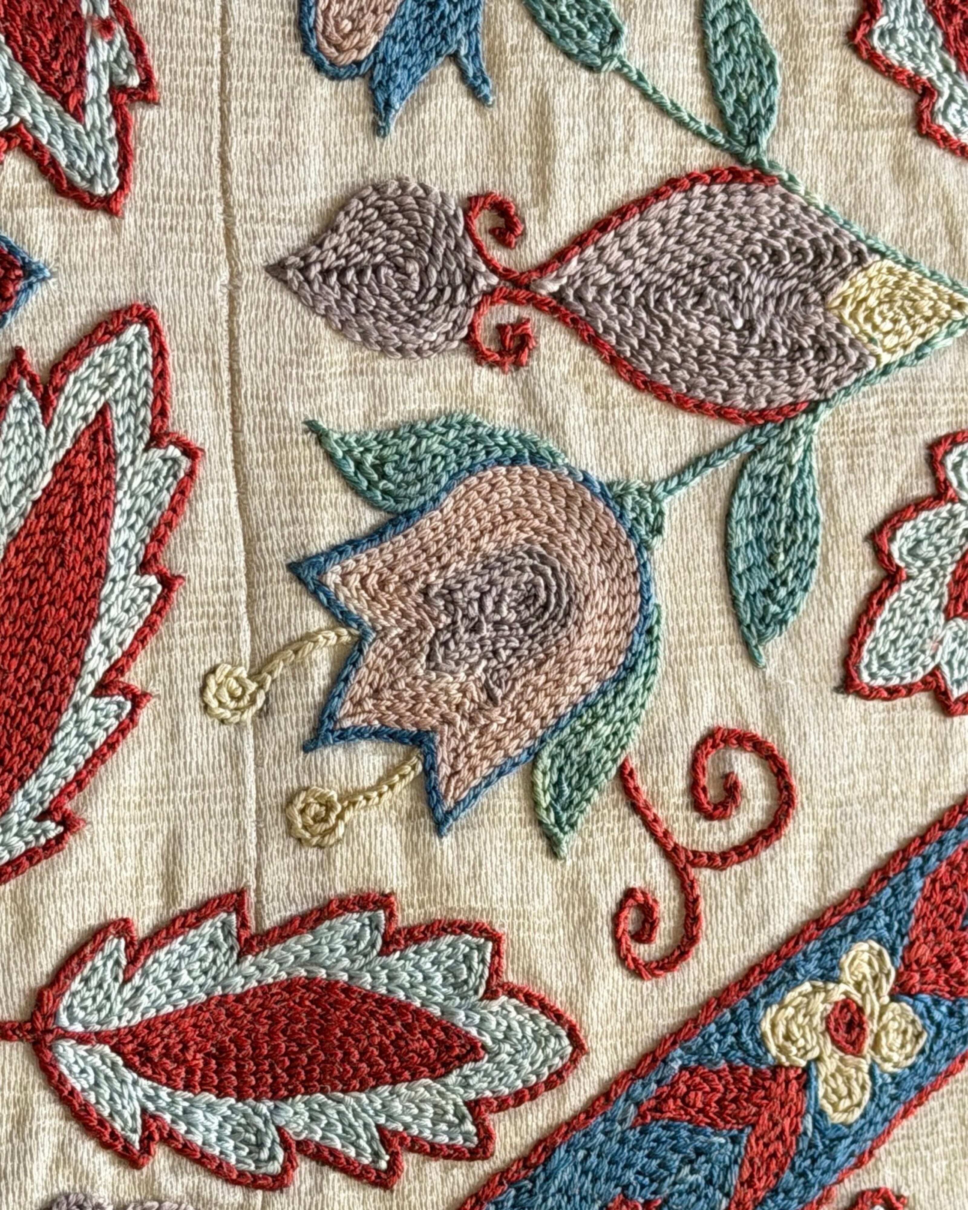 Hand Stitched Suzani (CSSU211621 | 60 x 85") Suzani Aziz Suzani 