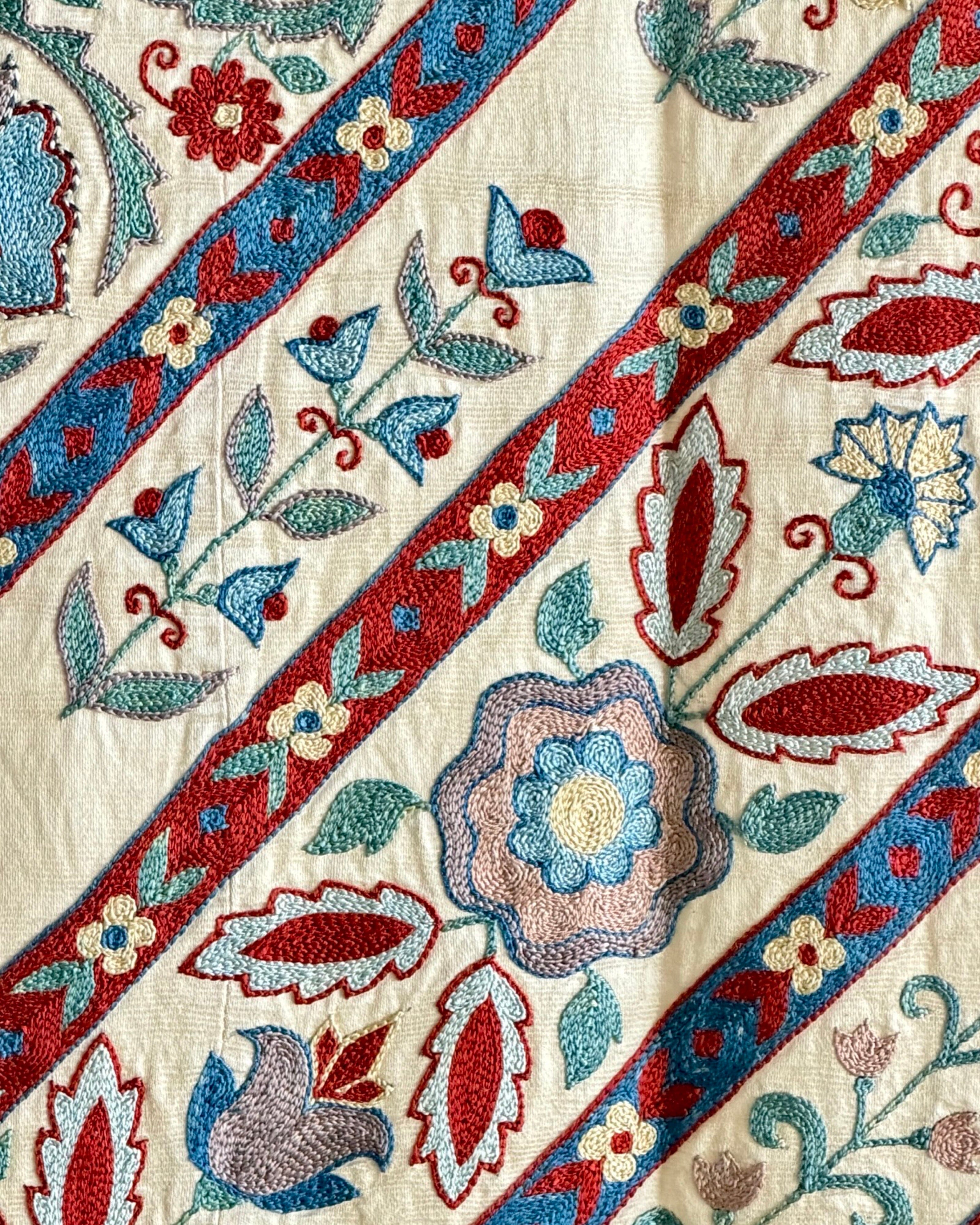 Hand Stitched Suzani (CSSU211621 | 60 x 85") Suzani Aziz Suzani 