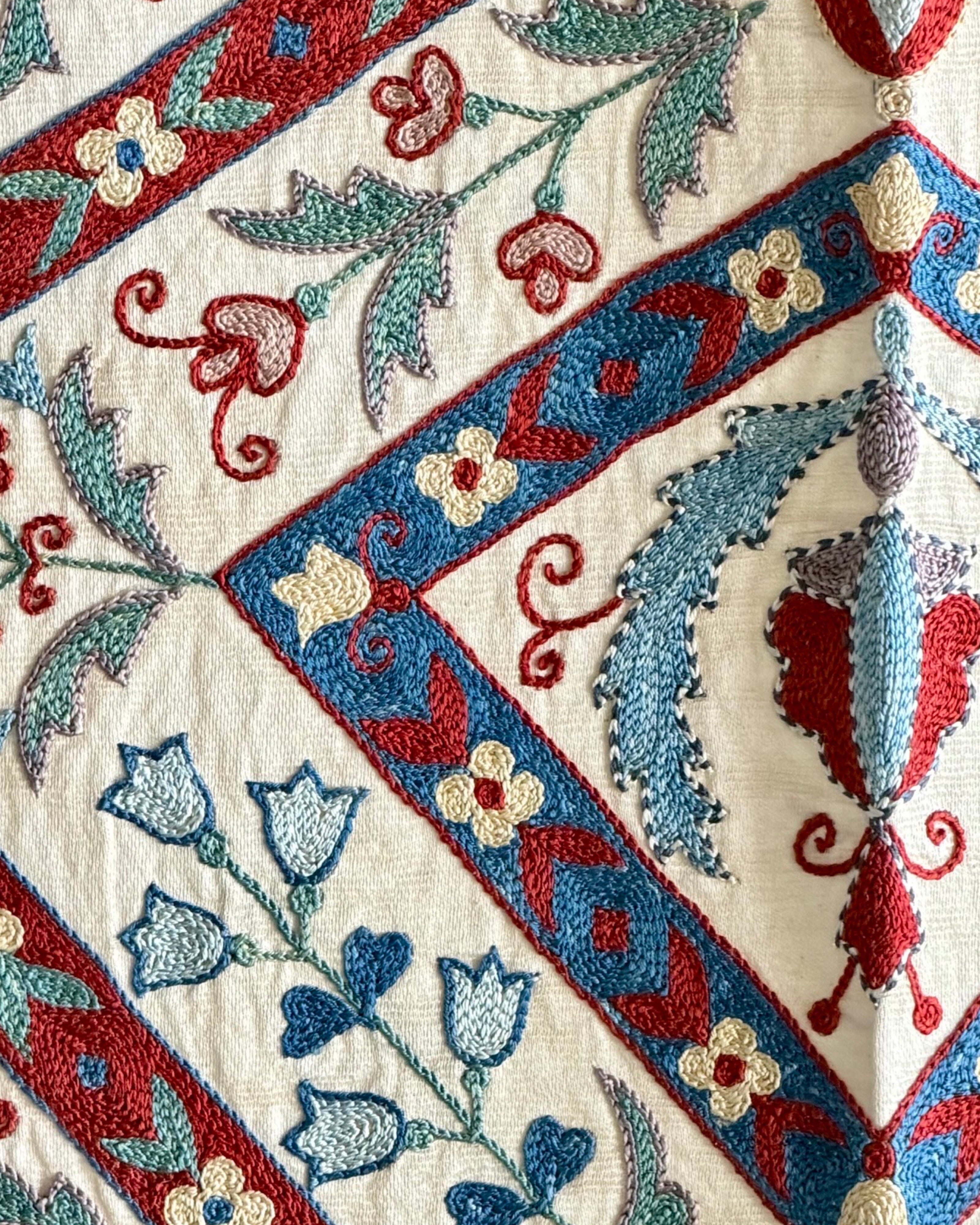 Hand Stitched Suzani (CSSU211621 | 60 x 85") Suzani Aziz Suzani 
