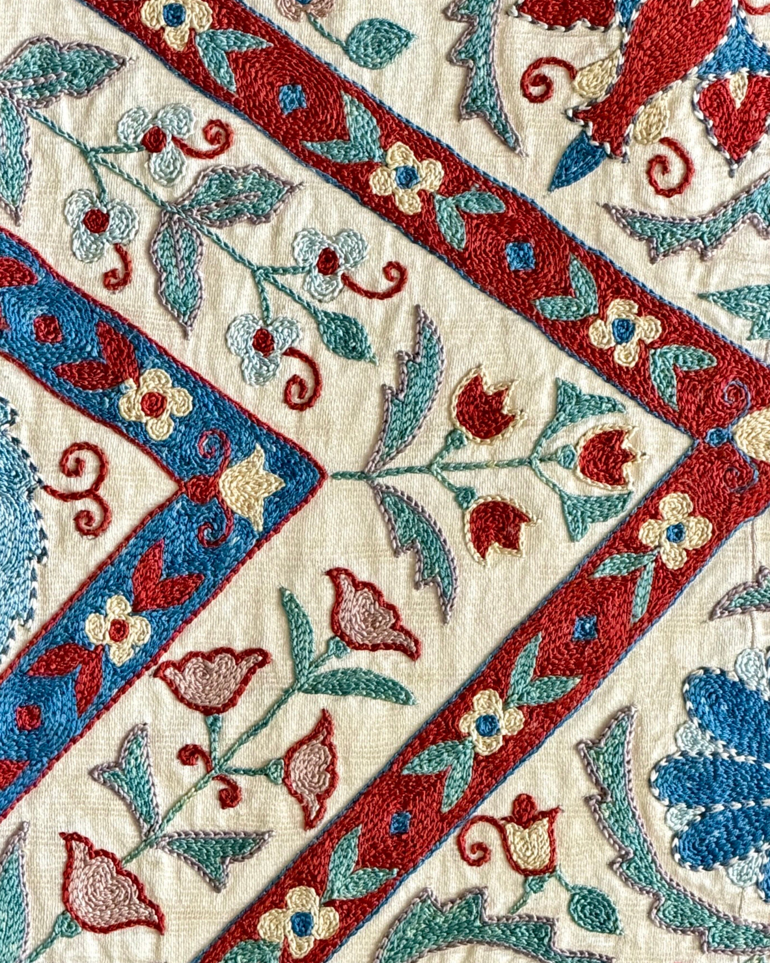 Hand Stitched Suzani (CSSU211621 | 60 x 85") Suzani Aziz Suzani 