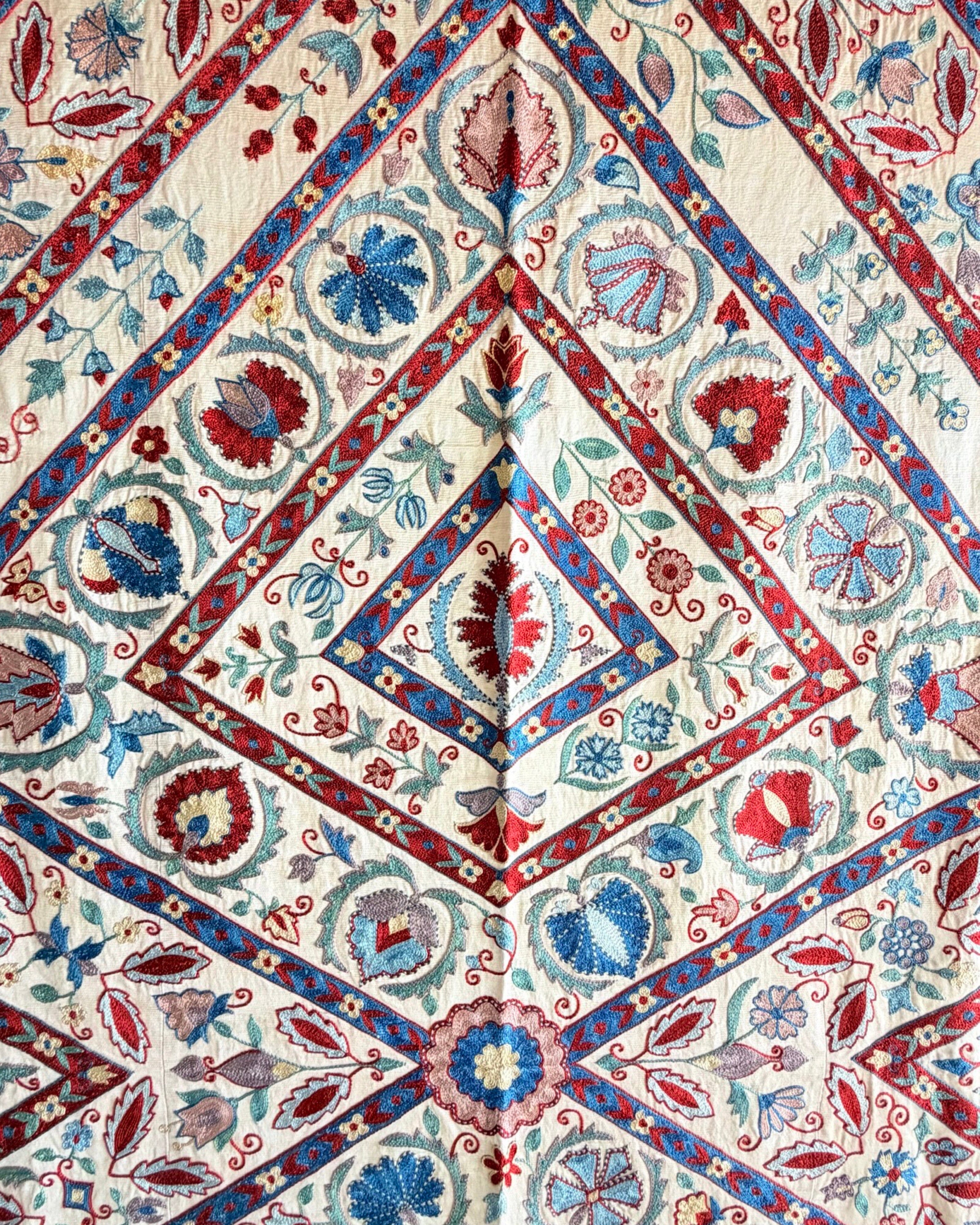 Hand Stitched Suzani (CSSU211621 | 60 x 85") Suzani Aziz Suzani 