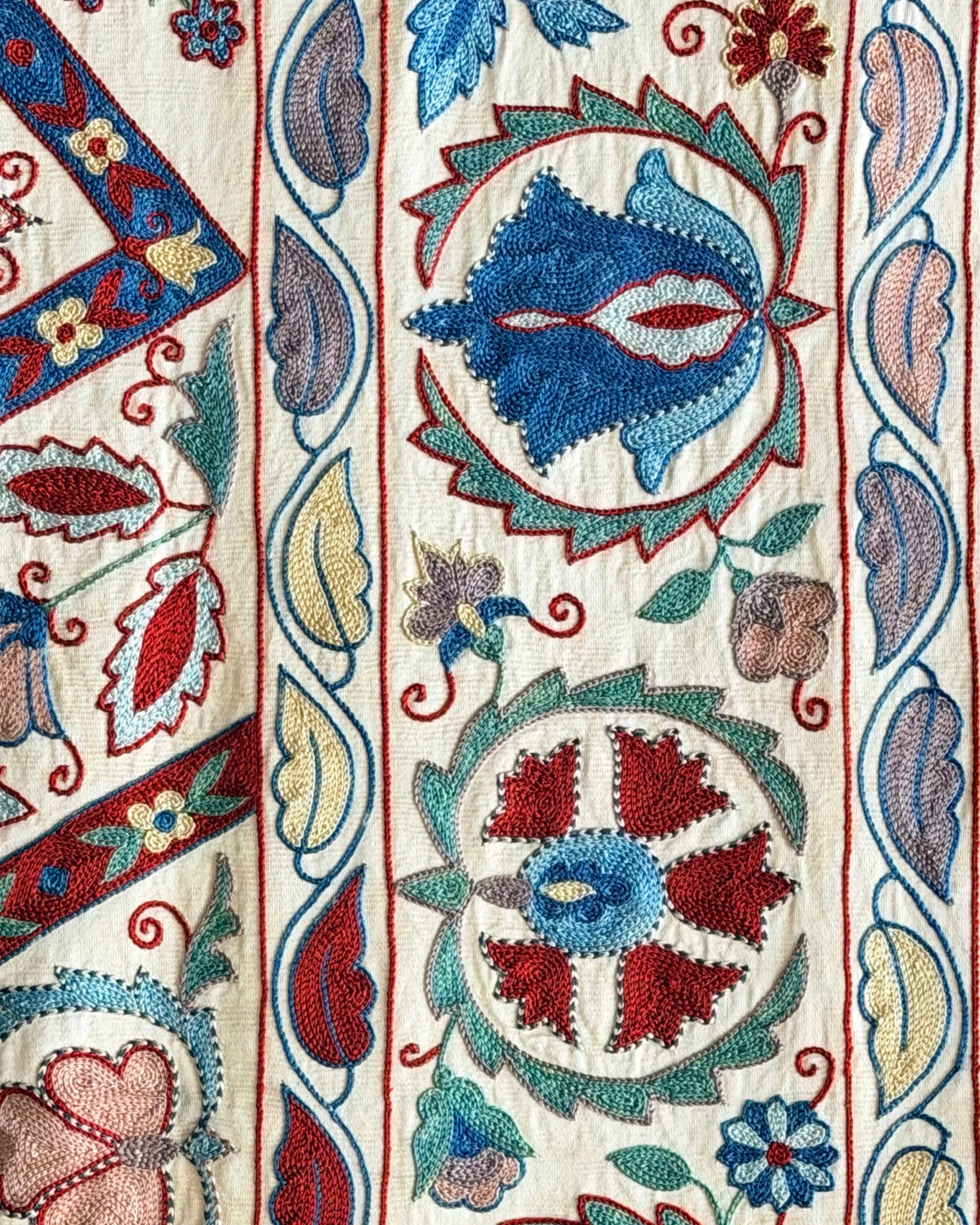 Hand Stitched Suzani (CSSU211621 | 60 x 85") Suzani Aziz Suzani 