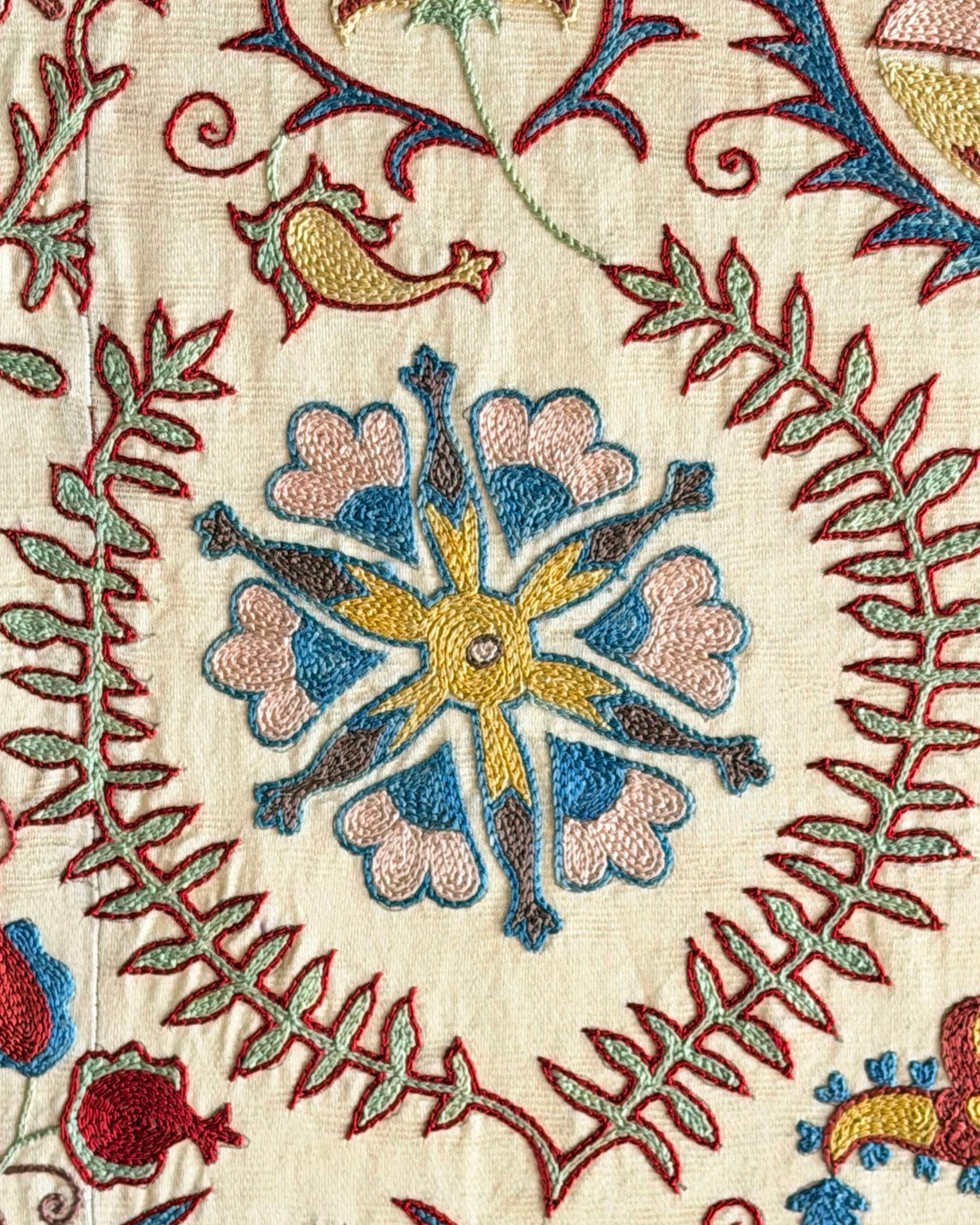 Hand Stitched Suzani (CSSU212521 | 62 x 79") Suzani Aziz Suzani 