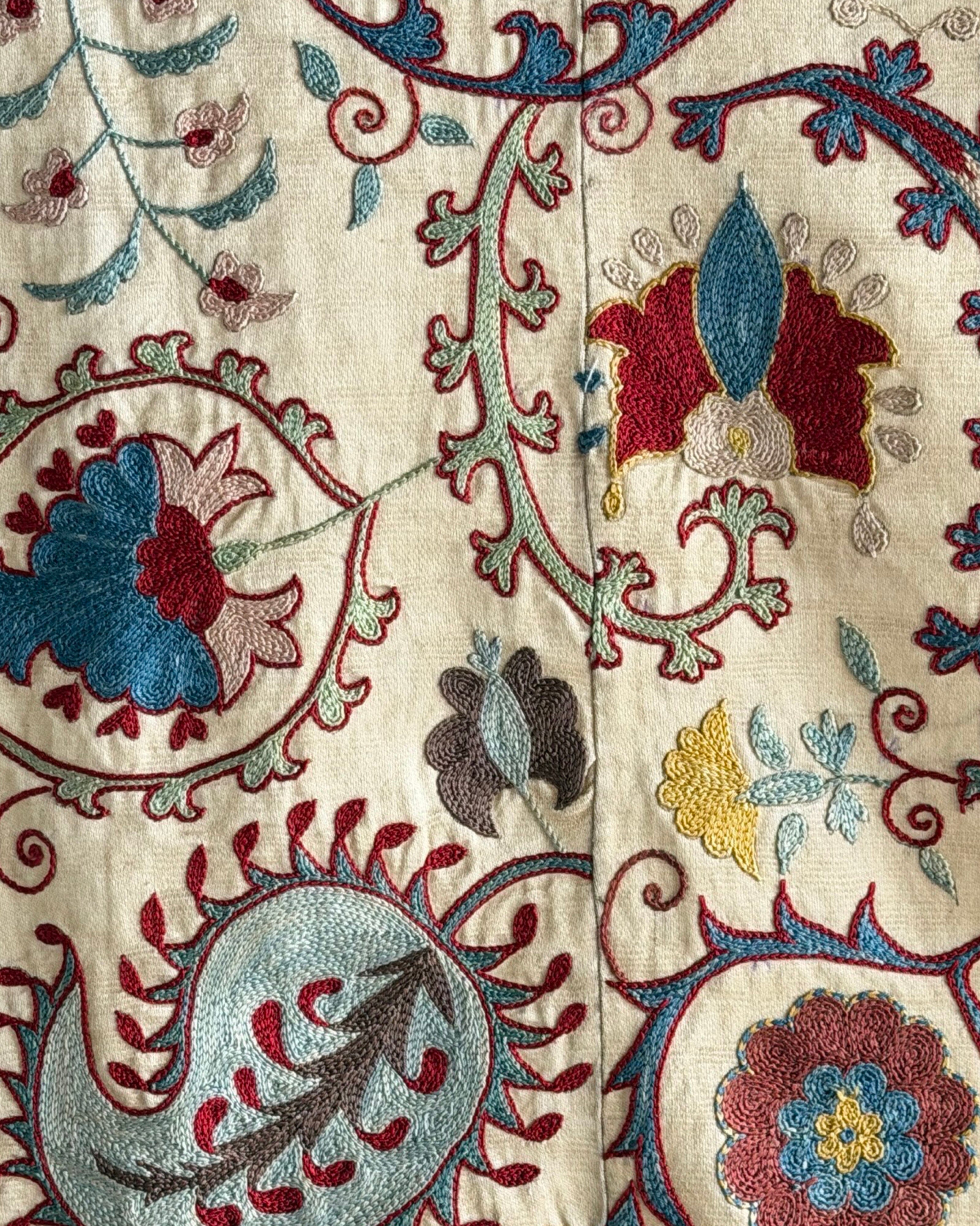 Hand Stitched Suzani (CSSU212521 | 62 x 79") Suzani Aziz Suzani 