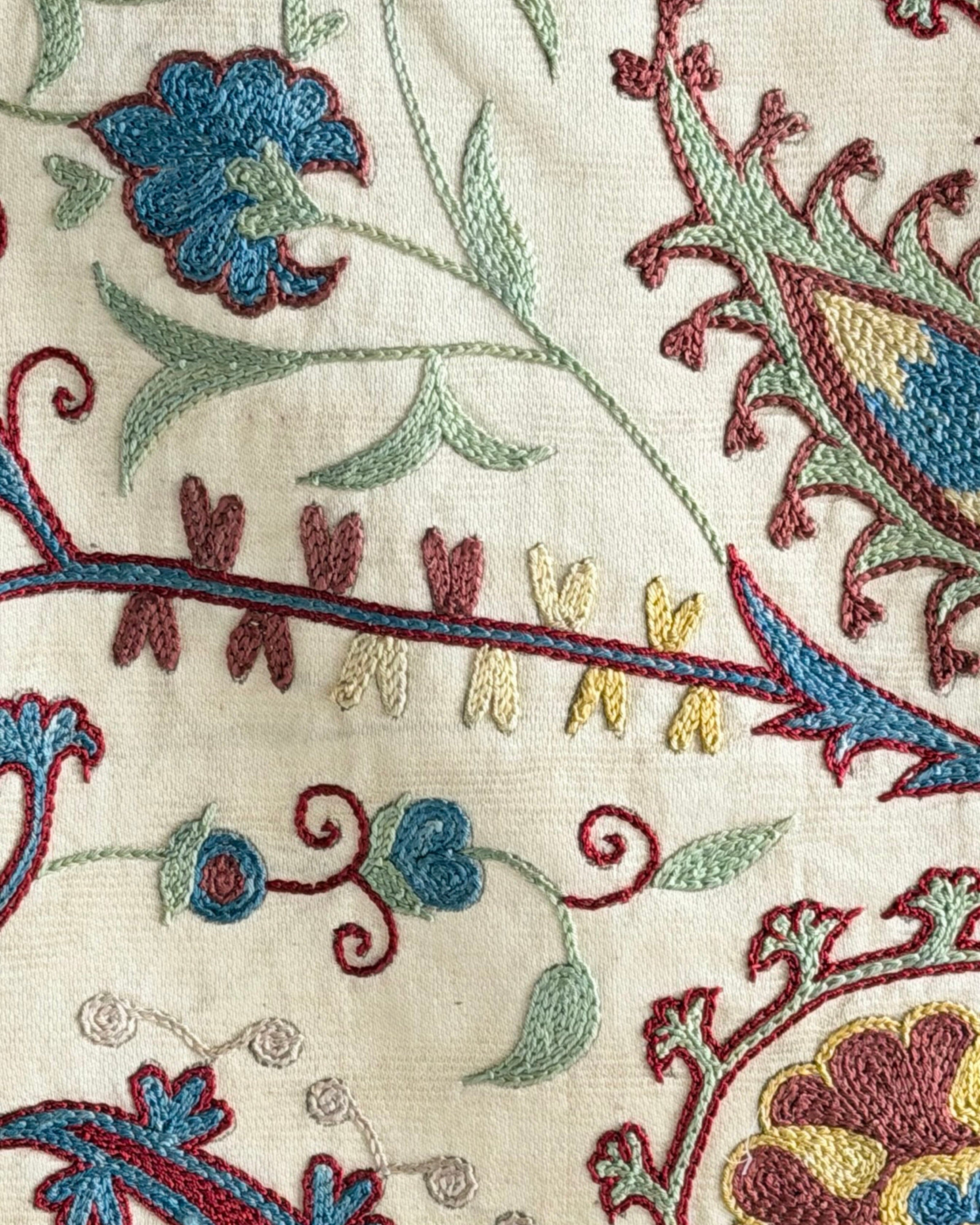 Hand Stitched Suzani (CSSU212521 | 62 x 79") Suzani Aziz Suzani 