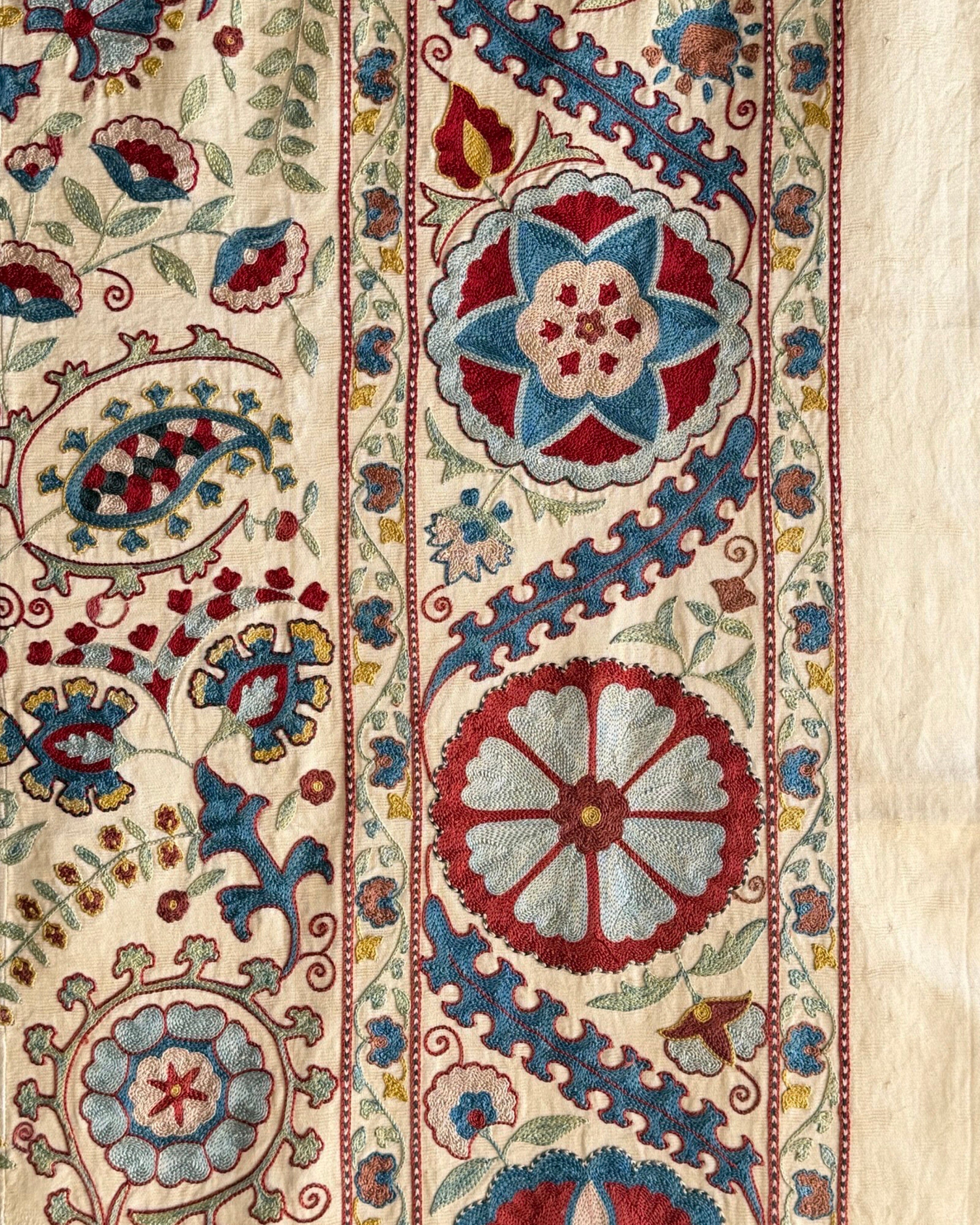 Hand Stitched Suzani (CSSU212521 | 62 x 79") Suzani Aziz Suzani 