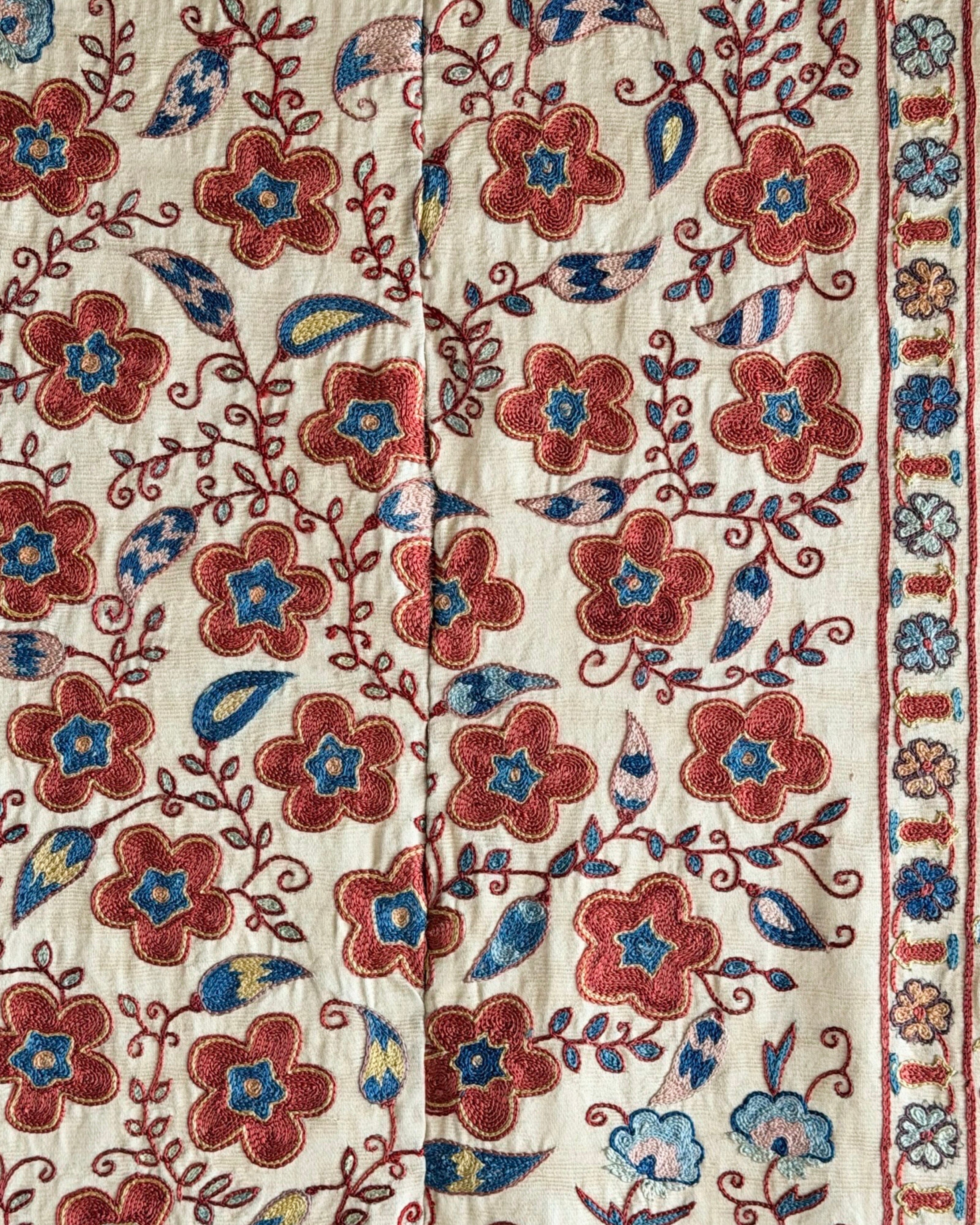 Hand Stitched Suzani (CSSU220422 | 61 1/2 x 93") Suzani Aziz Suzani 