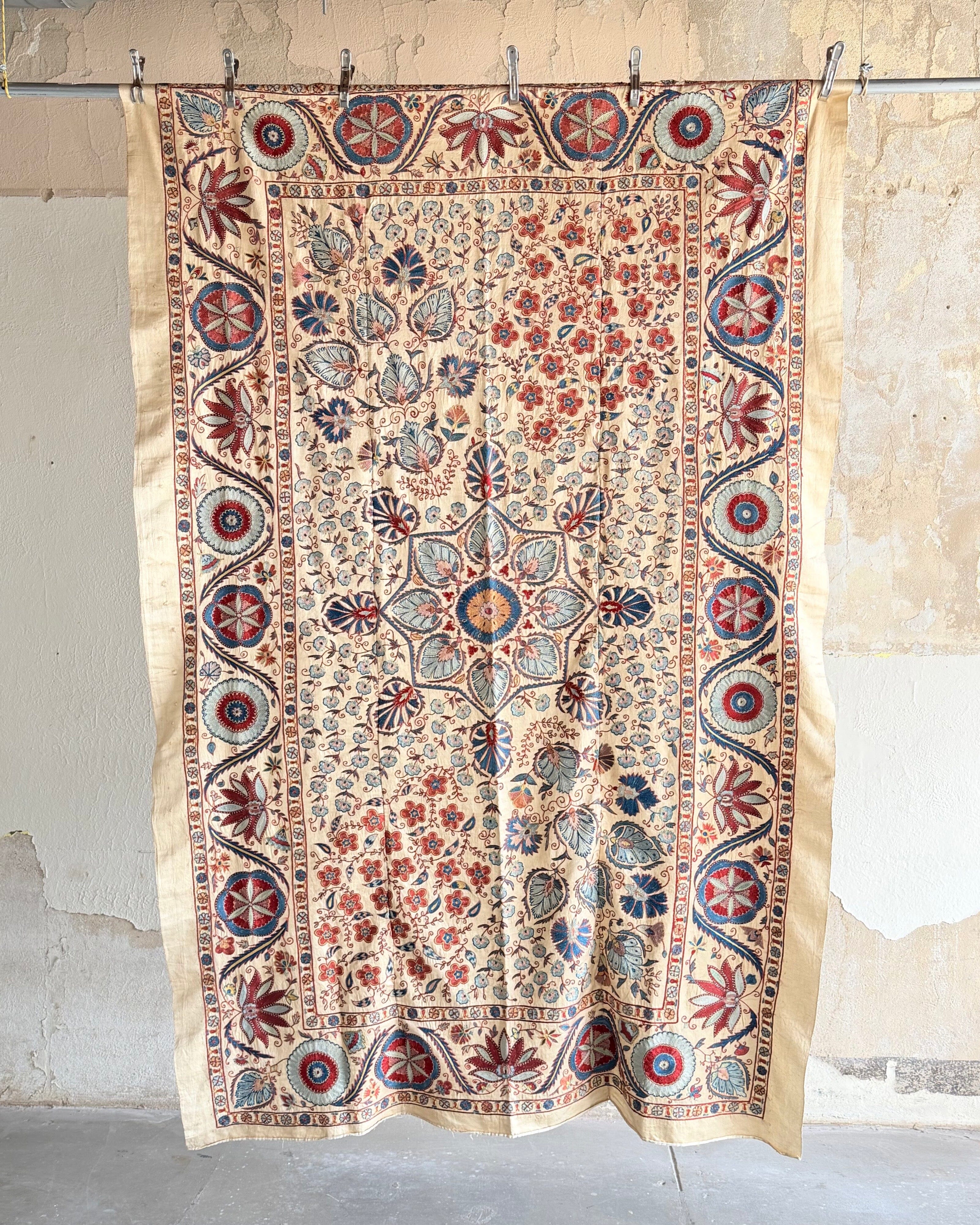 Hand Stitched Suzani (CSSU220422 | 61 1/2 x 93") Suzani Aziz Suzani 