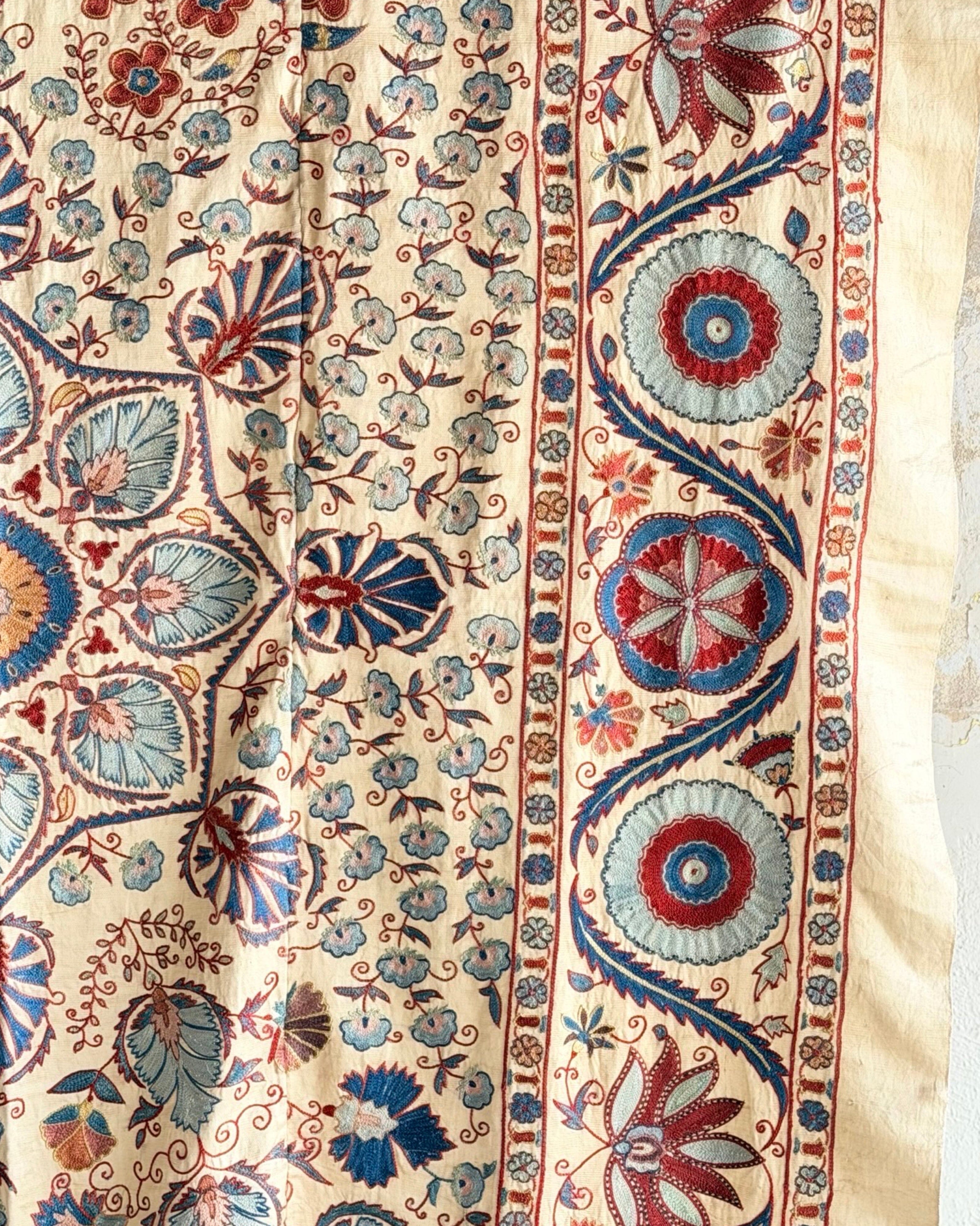 Hand Stitched Suzani (CSSU220422 | 61 1/2 x 93") Suzani Aziz Suzani 