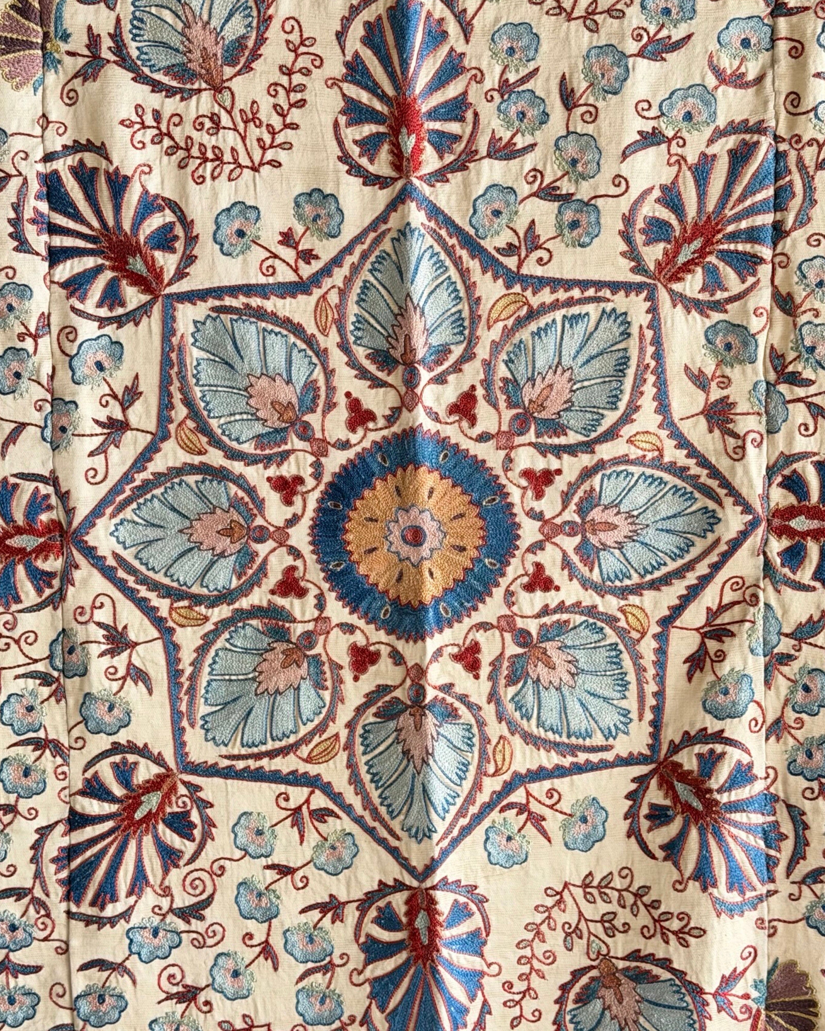 Hand Stitched Suzani (CSSU220422 | 61 1/2 x 93") Suzani Aziz Suzani 