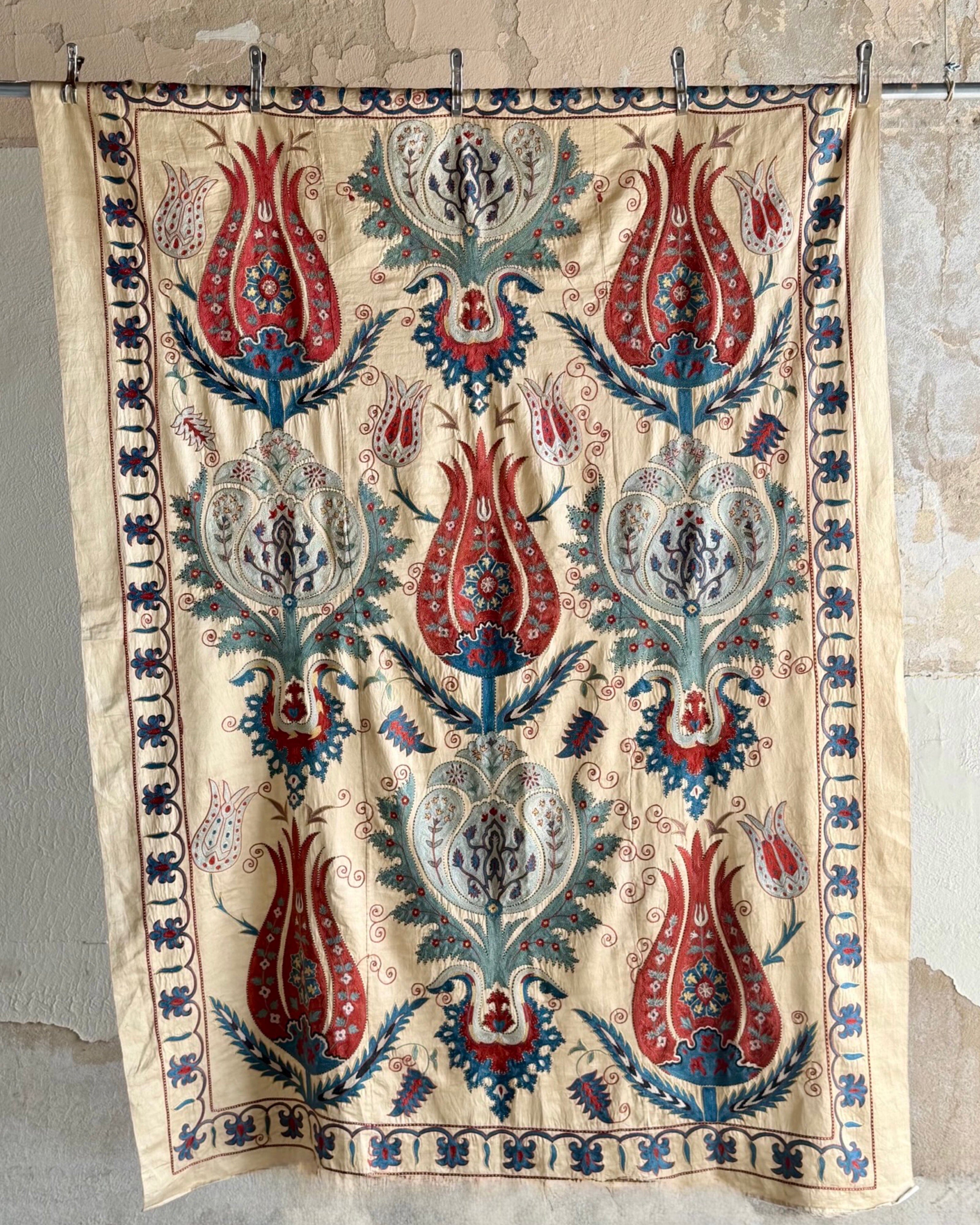 Hand Stitched Suzani (CSSU220722 | 61 x 82") Suzani Aziz Suzani 