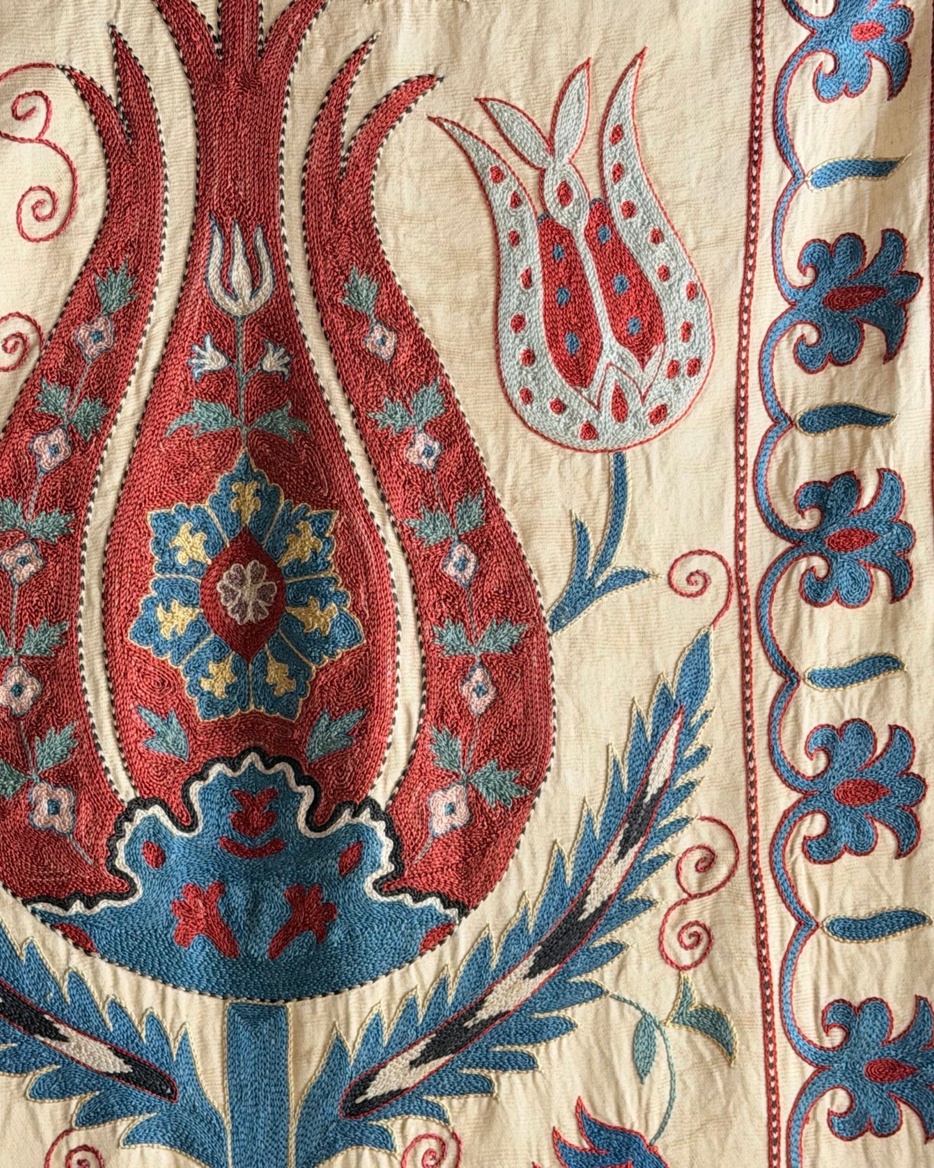 Hand Stitched Suzani (CSSU220722 | 61 x 82") Suzani Aziz Suzani 