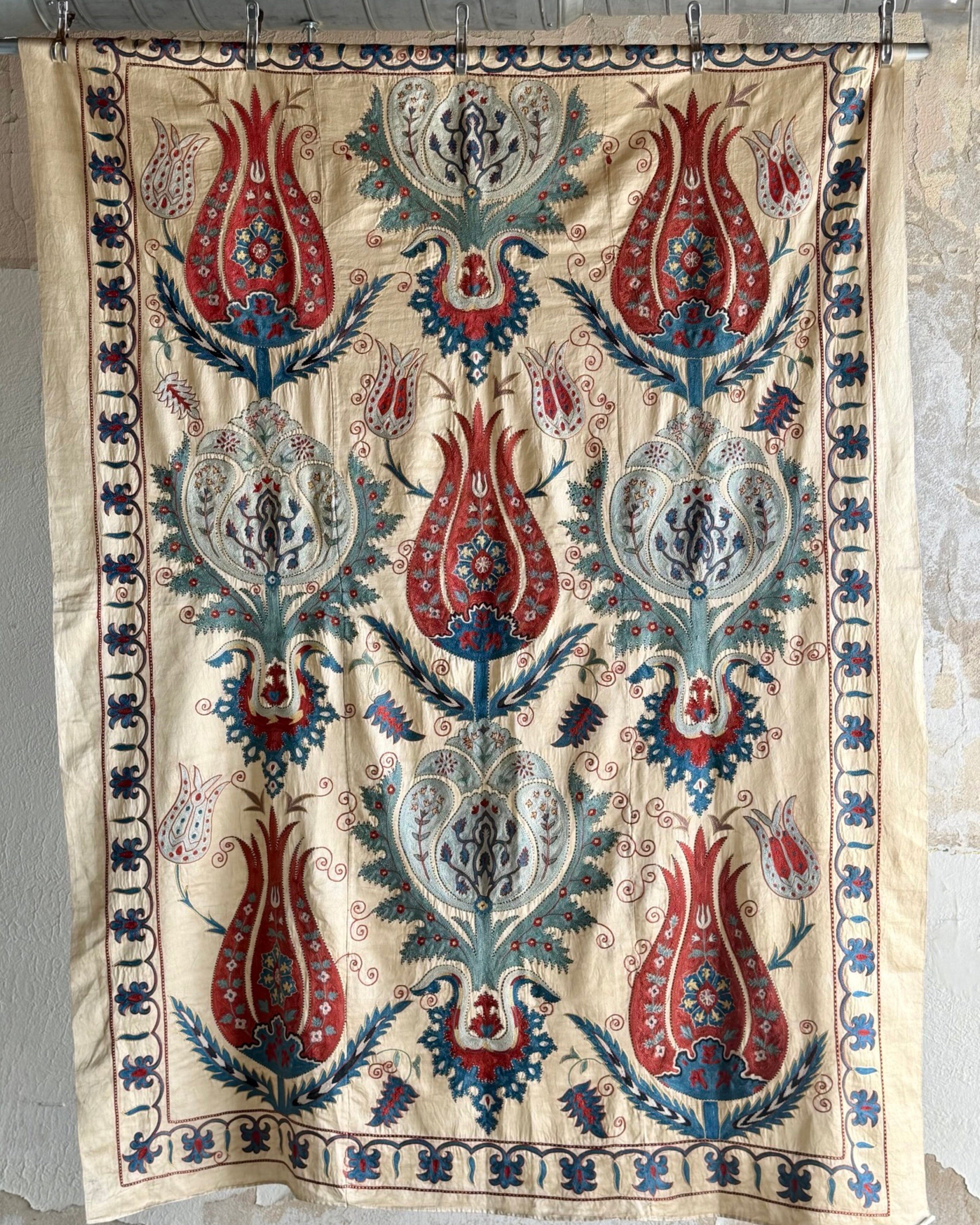 Hand Stitched Suzani (CSSU220722 | 61 x 82") Suzani Aziz Suzani 
