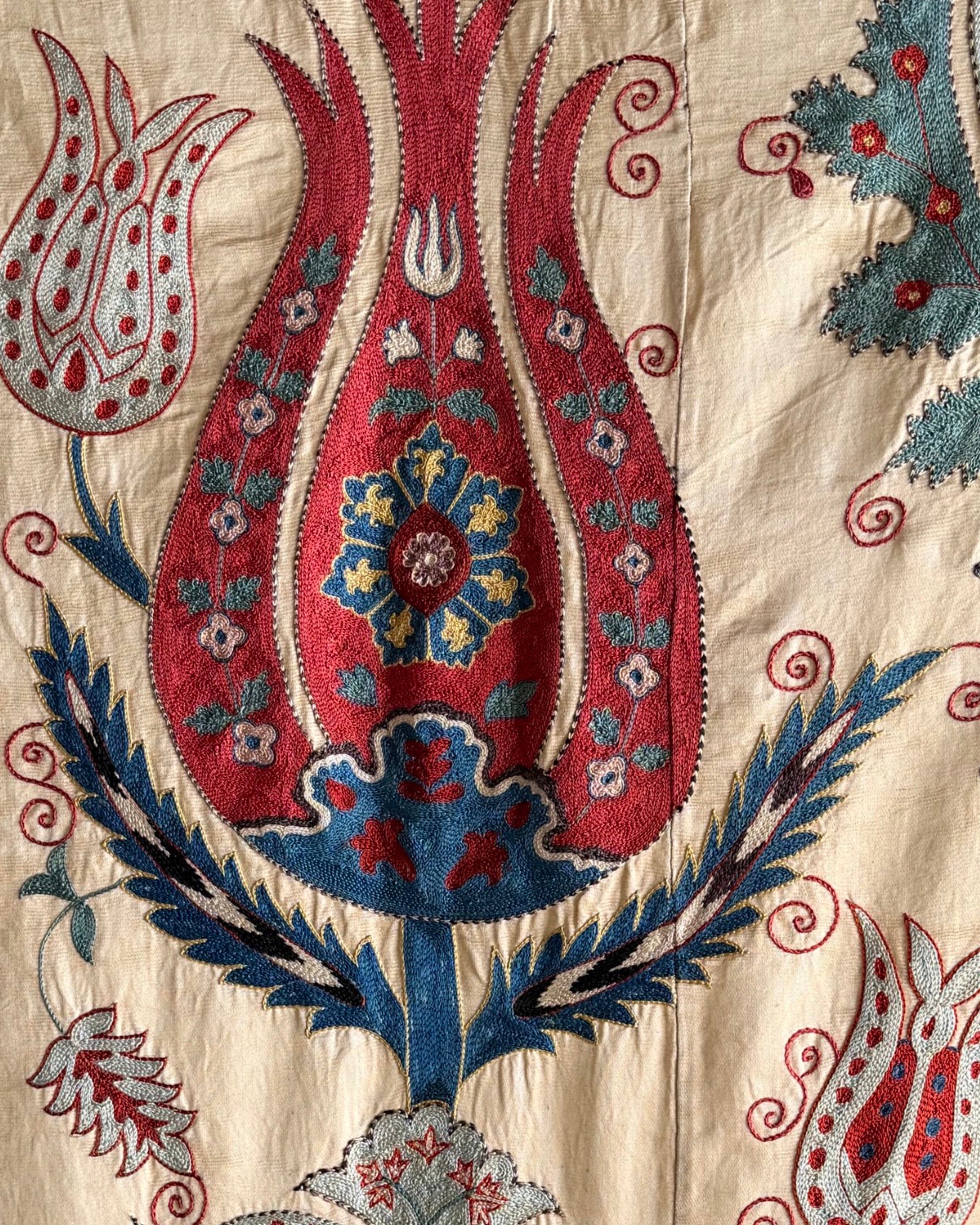 Hand Stitched Suzani (CSSU220722 | 61 x 82") Suzani Aziz Suzani 