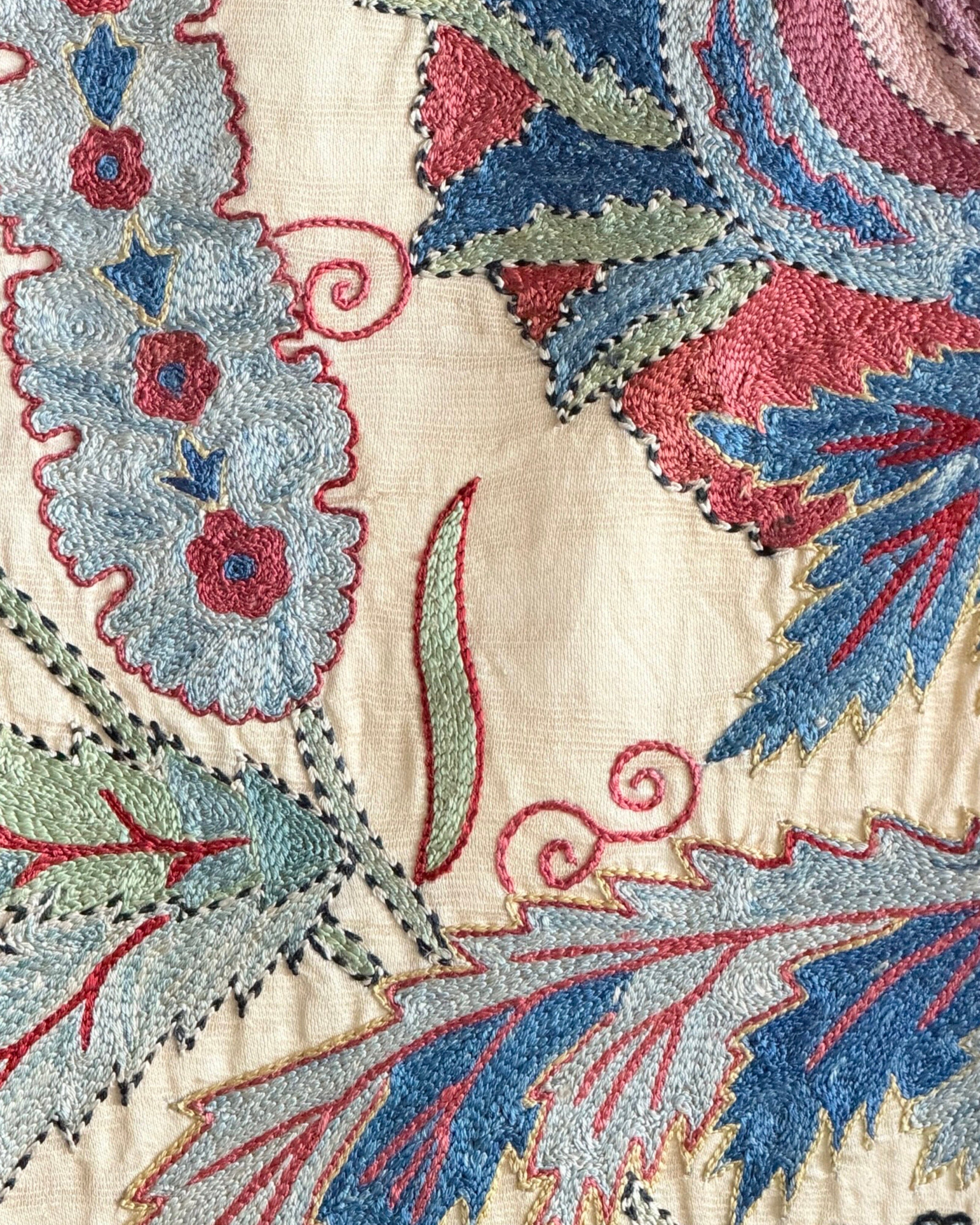 Hand Stitched Suzani (CSSU221822| 60 1/4 x 81") Suzani Aziz Suzani 