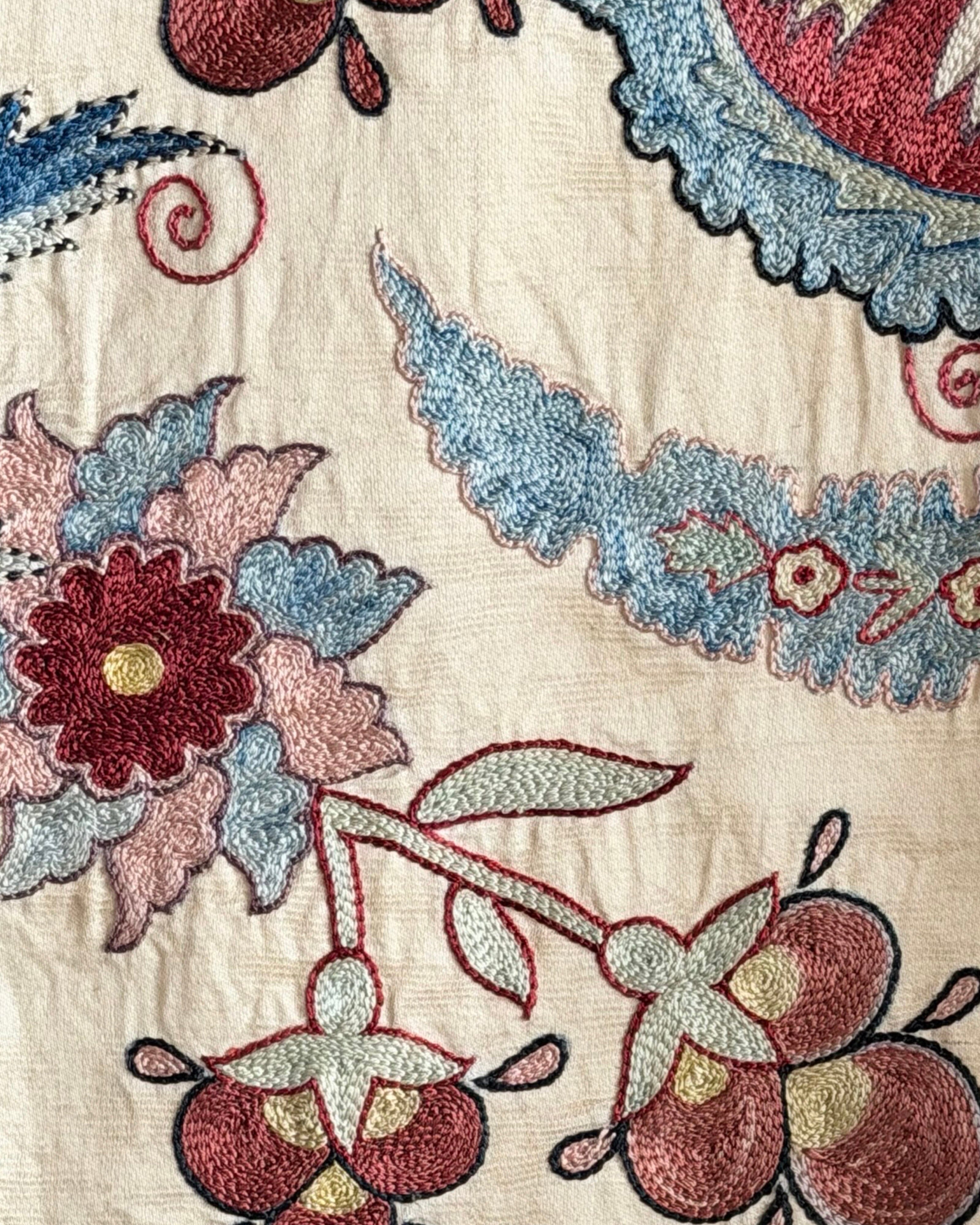 Hand Stitched Suzani (CSSU221822| 60 1/4 x 81") Suzani Aziz Suzani 