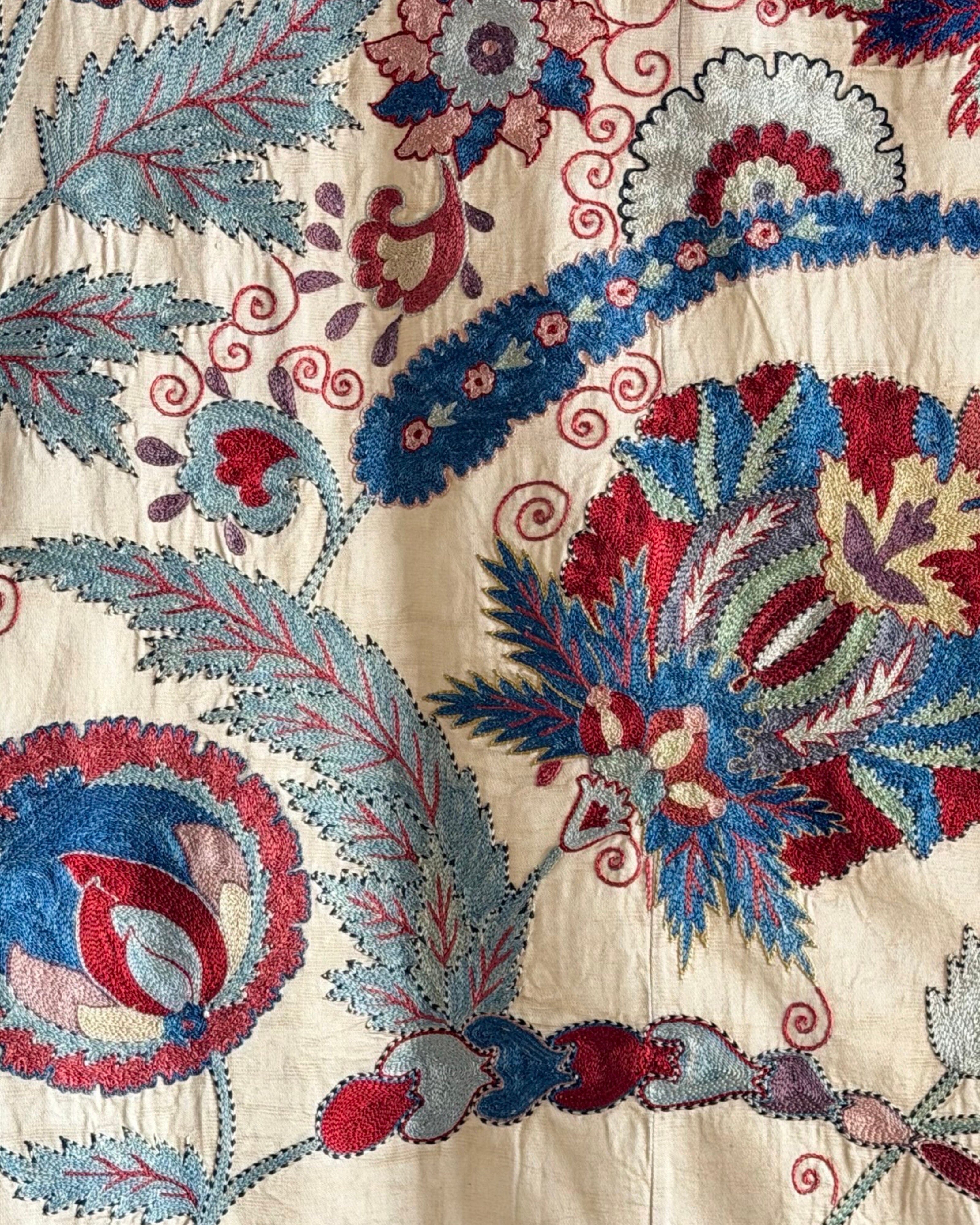 Hand Stitched Suzani (CSSU221822| 60 1/4 x 81") Suzani Aziz Suzani 