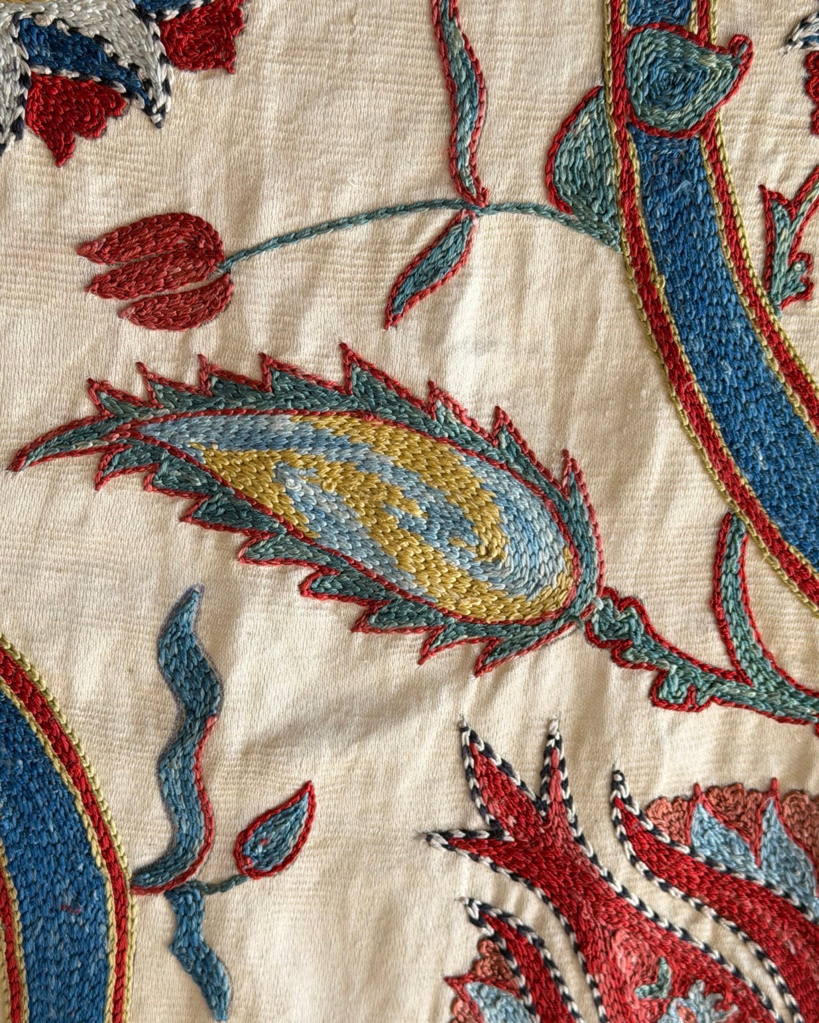 Hand Stitched Suzani (CSSU221922| 62 x 75 1/2") Suzani Aziz Suzani 