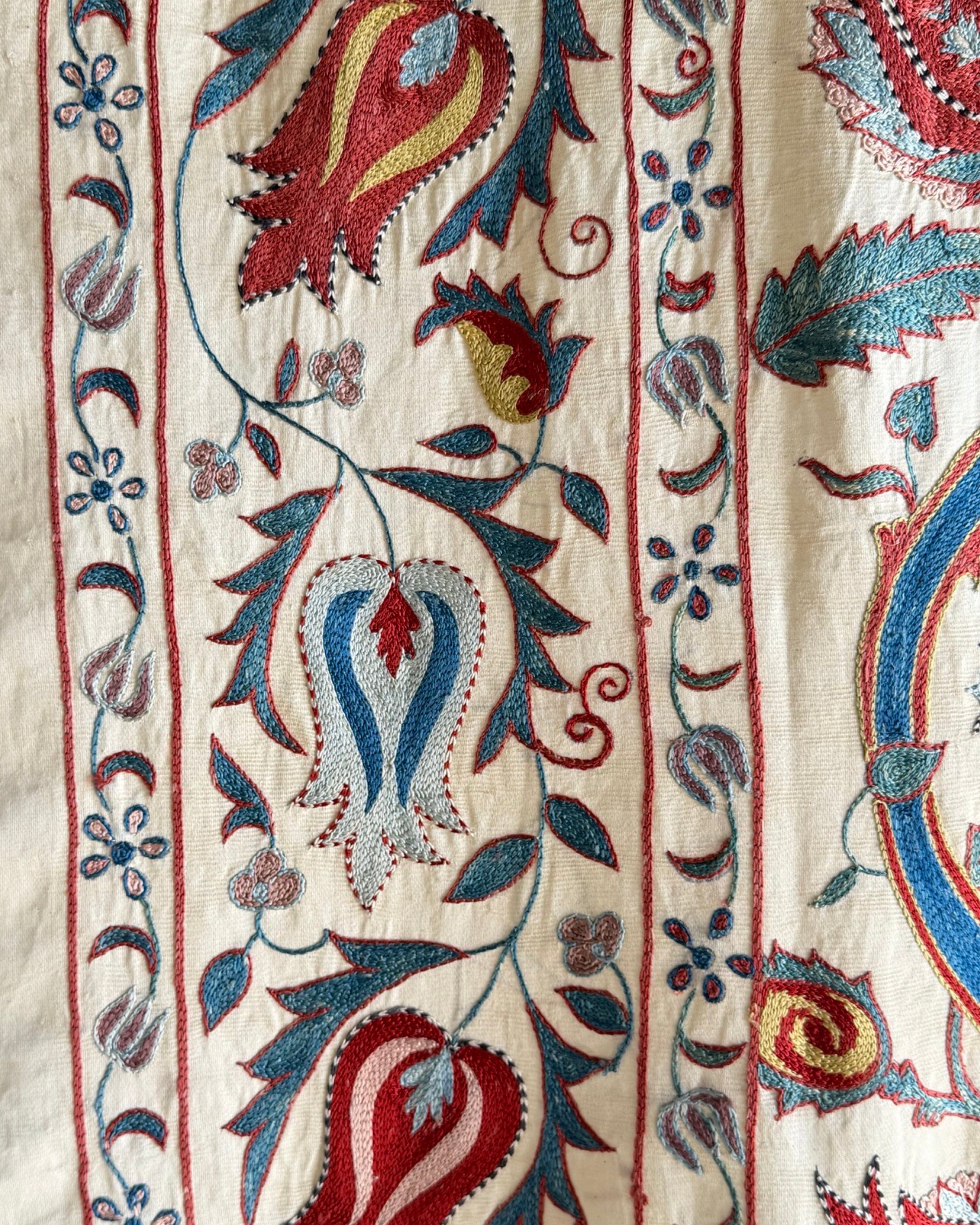 Hand Stitched Suzani (CSSU221922| 62 x 75 1/2") Suzani Aziz Suzani 