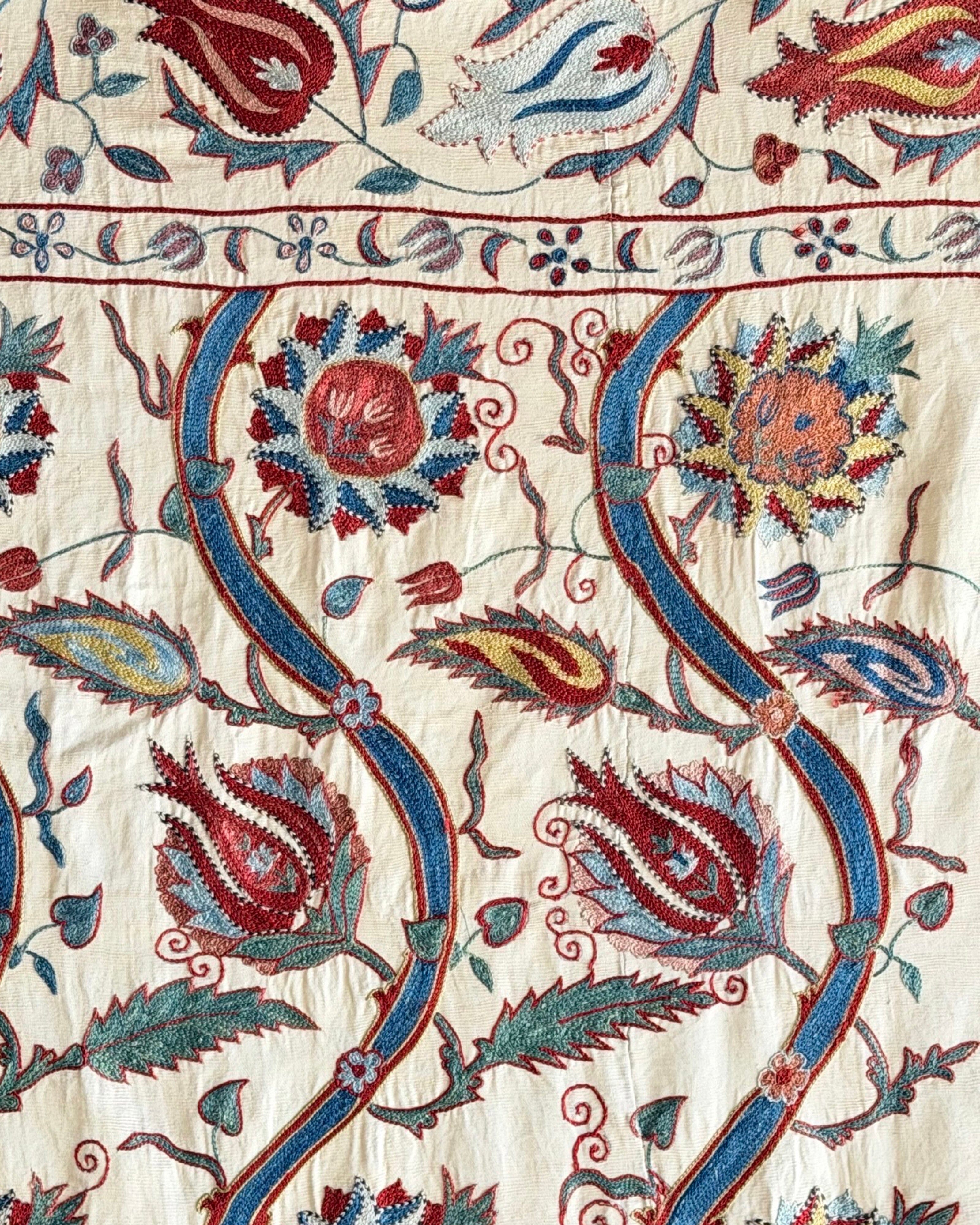 Hand Stitched Suzani (CSSU221922| 62 x 75 1/2") Suzani Aziz Suzani 