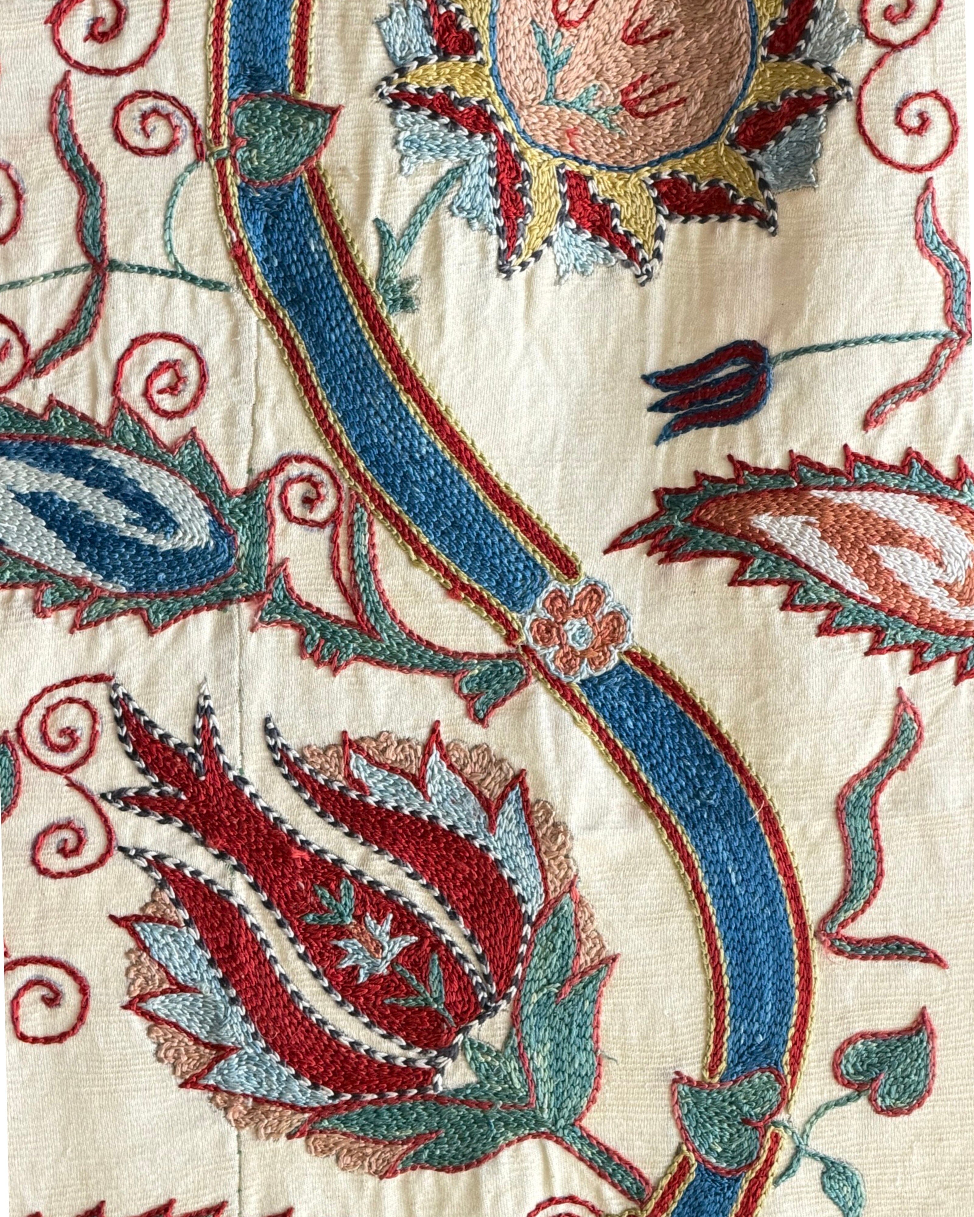 Hand Stitched Suzani (CSSU221922| 62 x 75 1/2") Suzani Aziz Suzani 