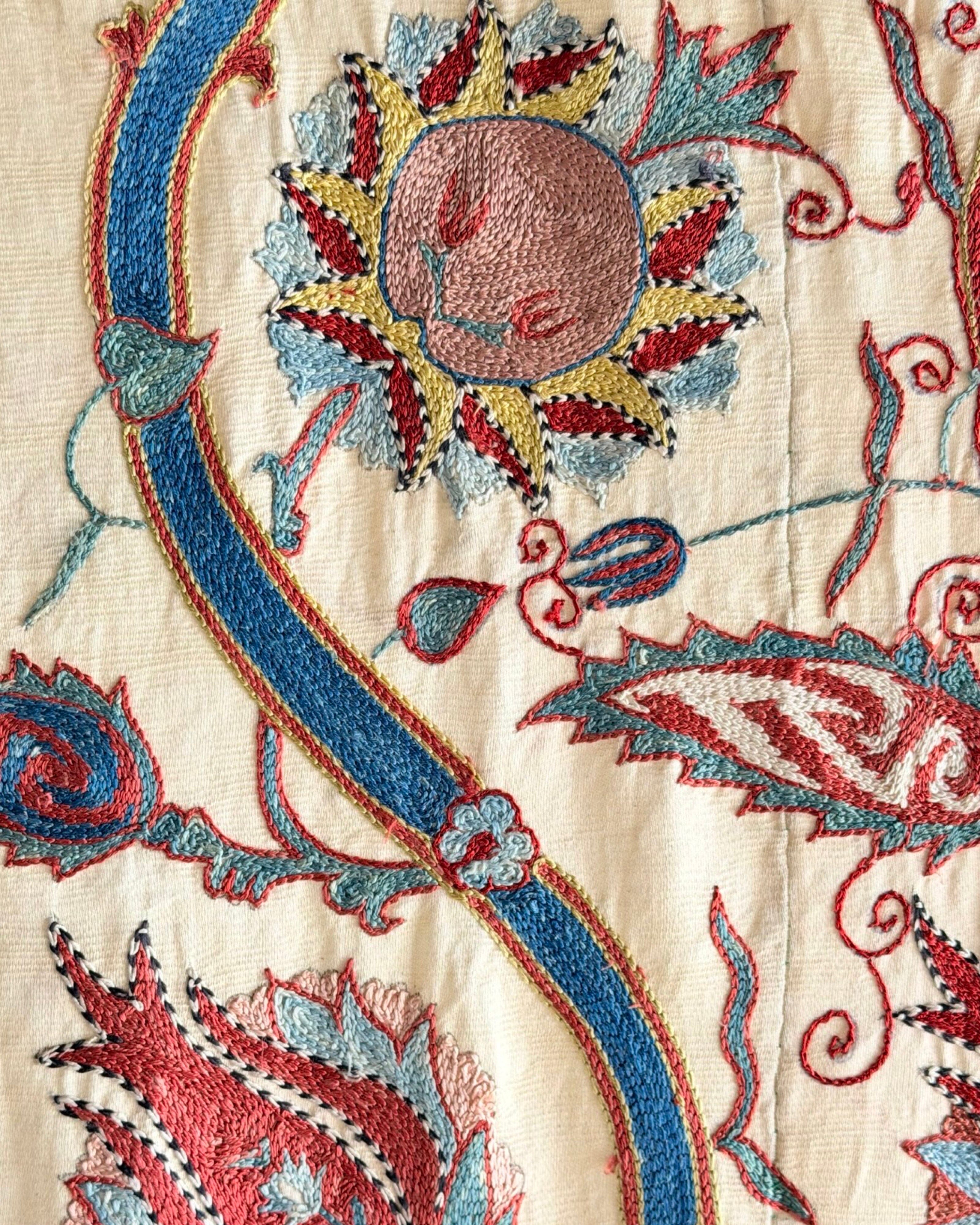 Hand Stitched Suzani (CSSU221922| 62 x 75 1/2") Suzani Aziz Suzani 