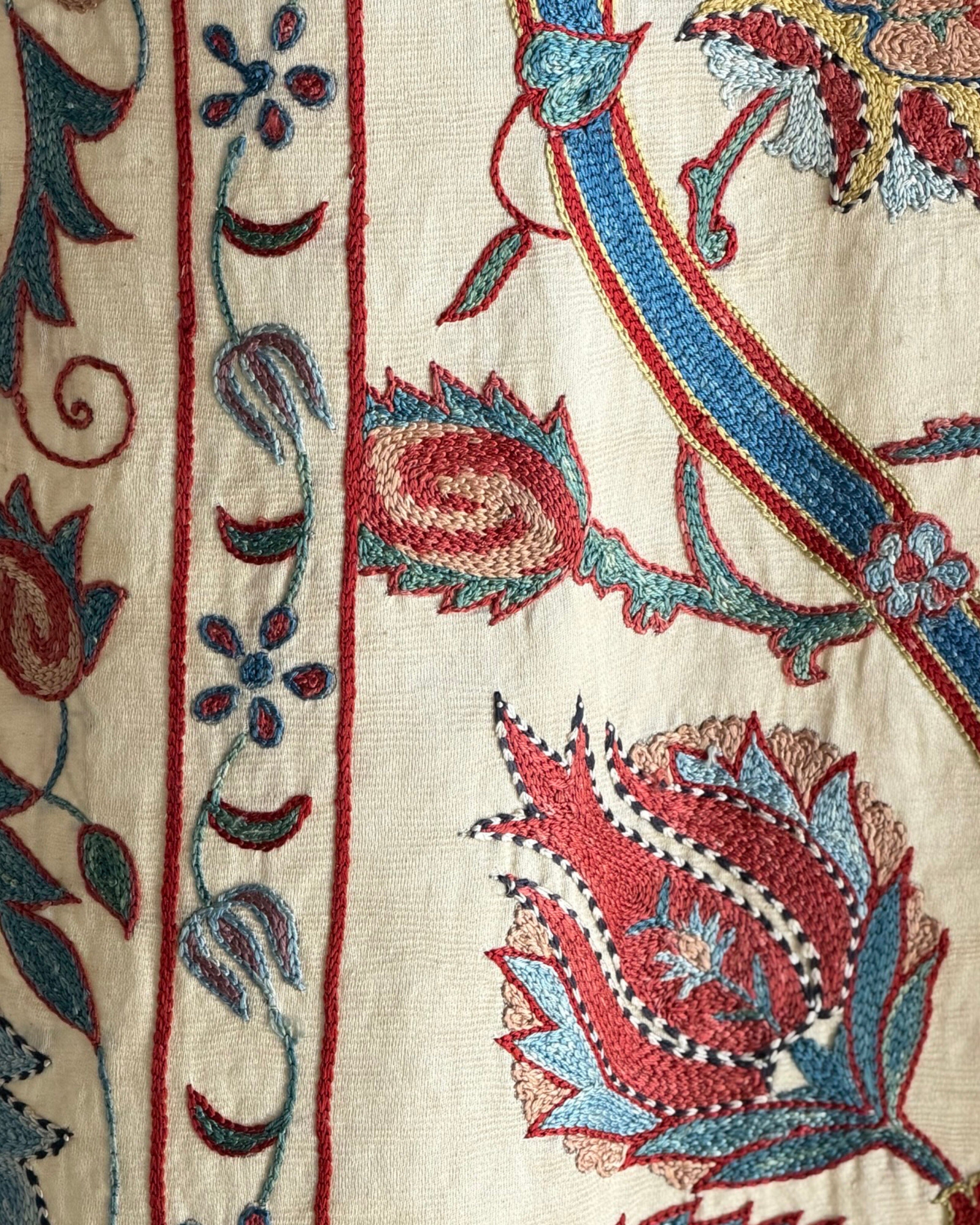 Hand Stitched Suzani (CSSU221922| 62 x 75 1/2") Suzani Aziz Suzani 