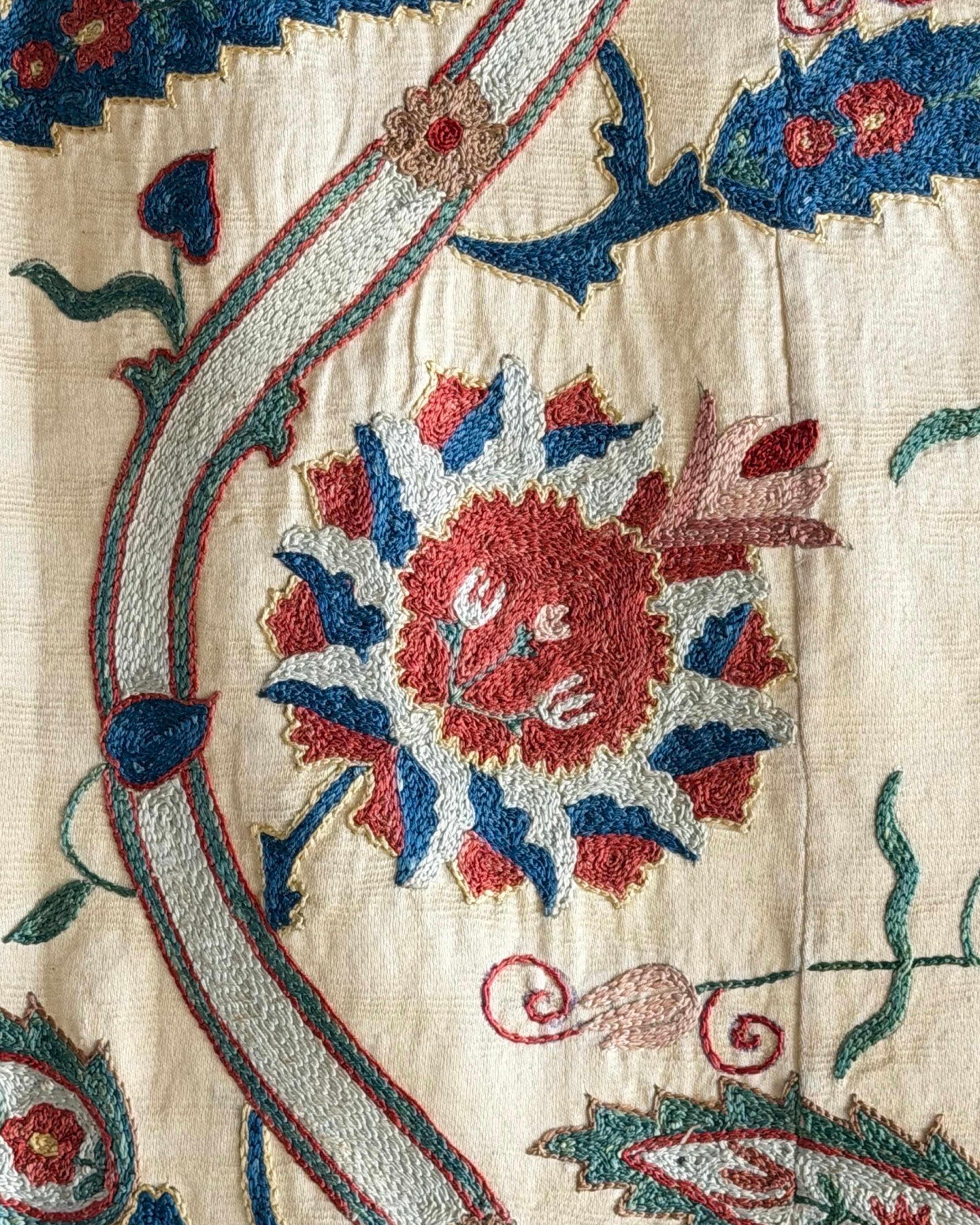 Hand Stitched Suzani (CSSU222222| 63 x 75 1/2") Suzani Aziz Suzani 