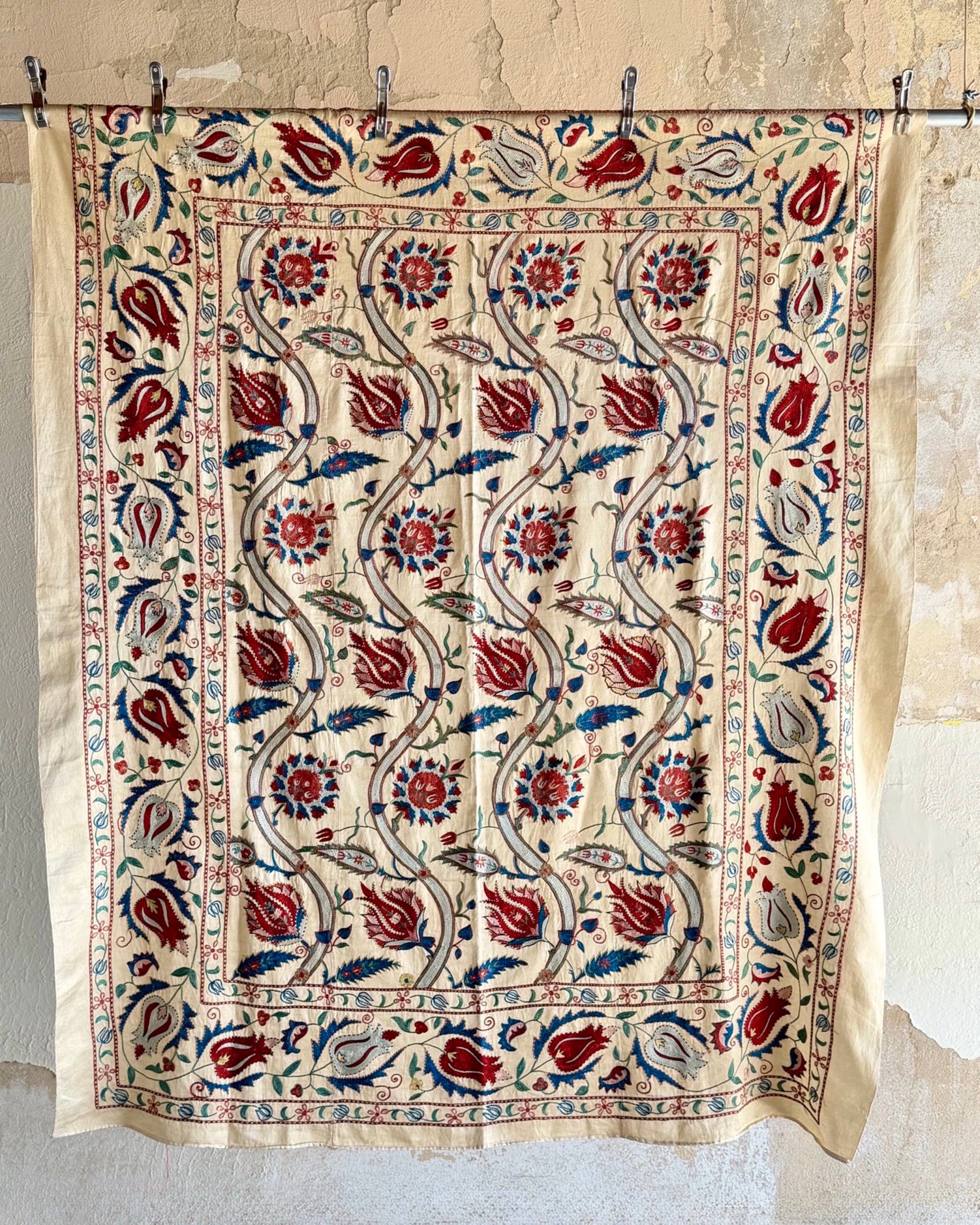 Hand Stitched Suzani (CSSU222222| 63 x 75 1/2") Suzani Aziz Suzani 