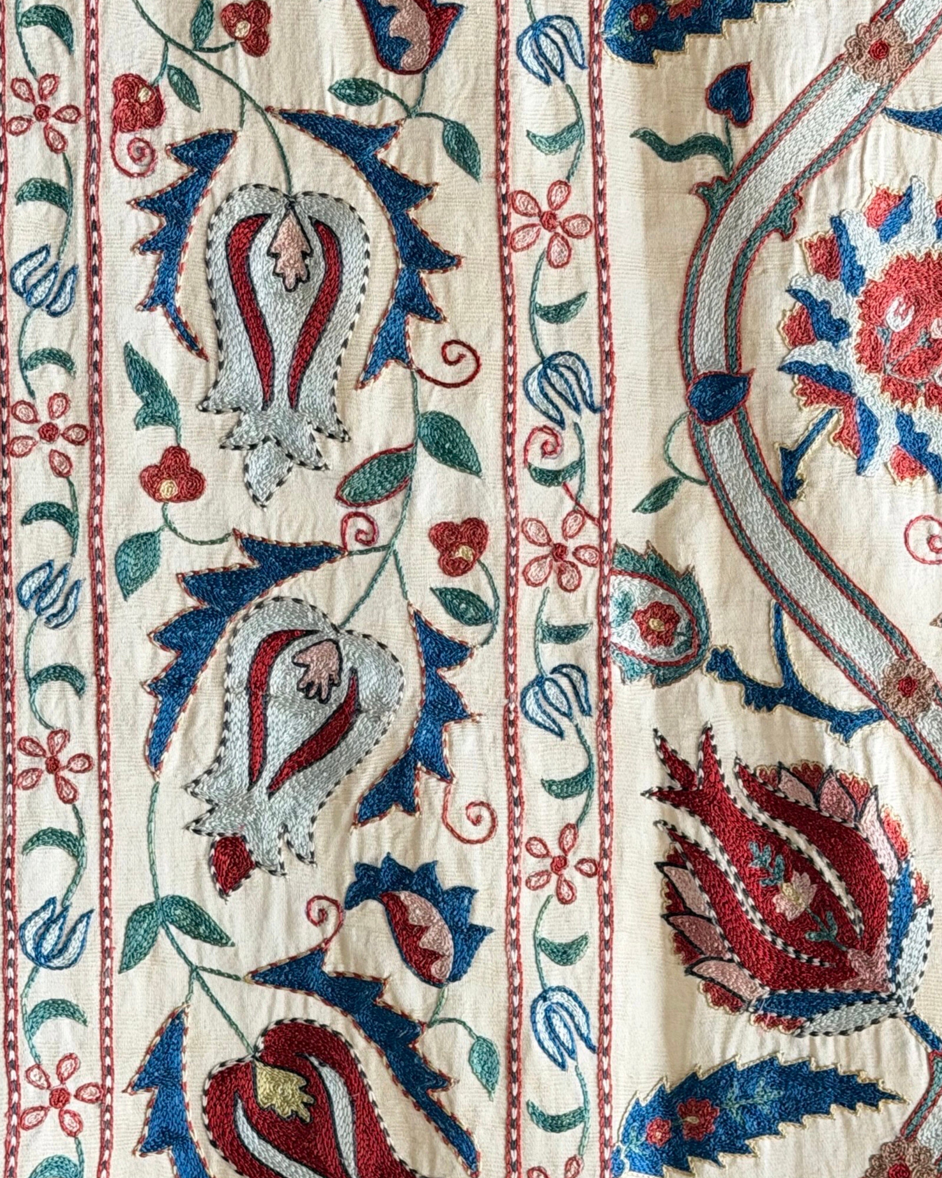 Hand Stitched Suzani (CSSU222222| 63 x 75 1/2") Suzani Aziz Suzani 