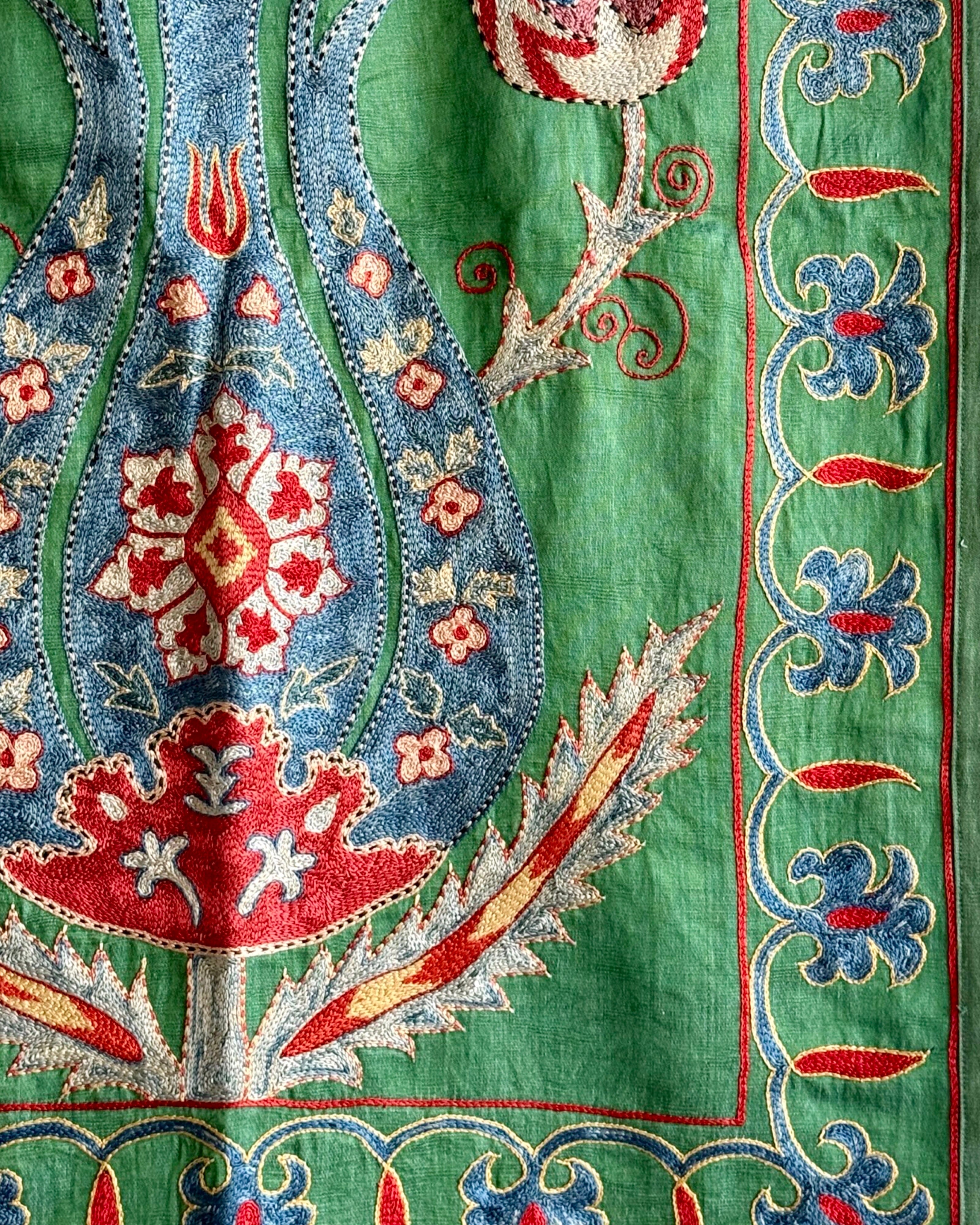 Hand Stitched Suzani (CSSU43125 | 63 x 88") Suzani Aziz Suzani 