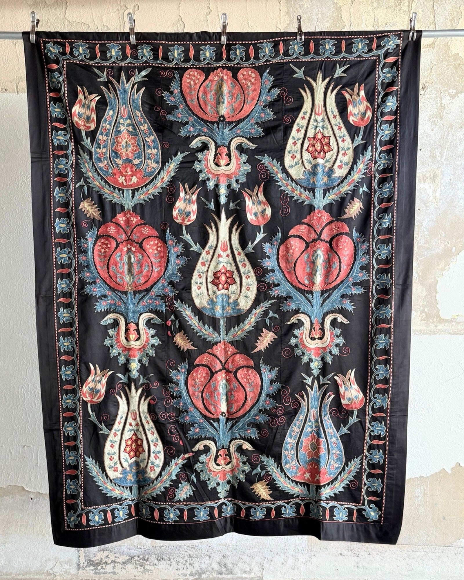 Hand Stitched Suzani (CSSU43525 | 64 x 88") Suzani Aziz Suzani 