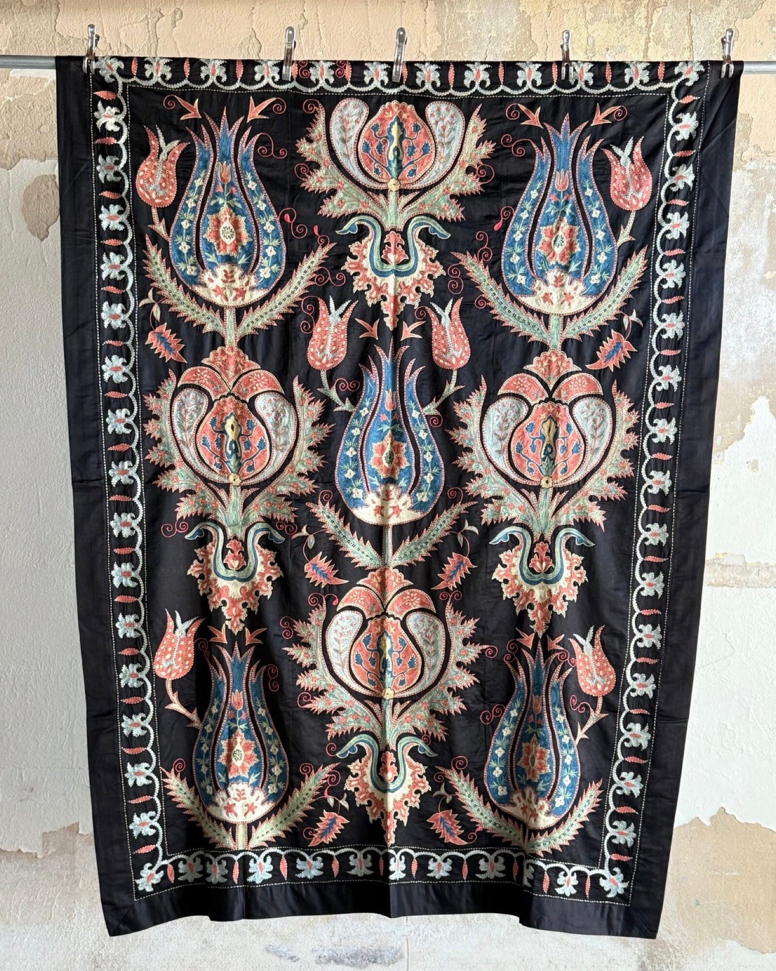 Hand Stitched Suzani (CSSU43725 | 64 x 88") Suzani Aziz Suzani 