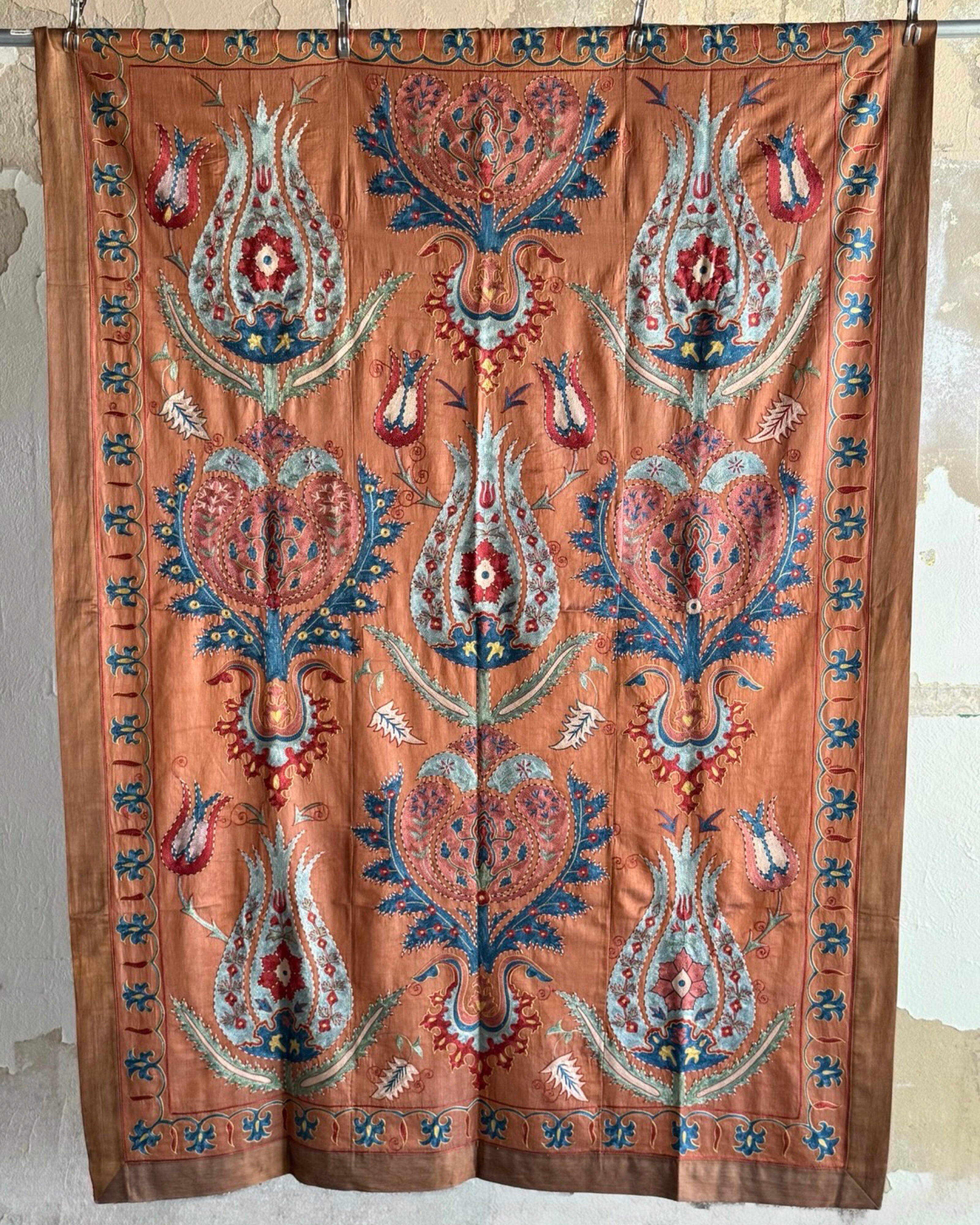 Hand Stitched Suzani (CSSU43925 | 64 x 88") Suzani Aziz Suzani 