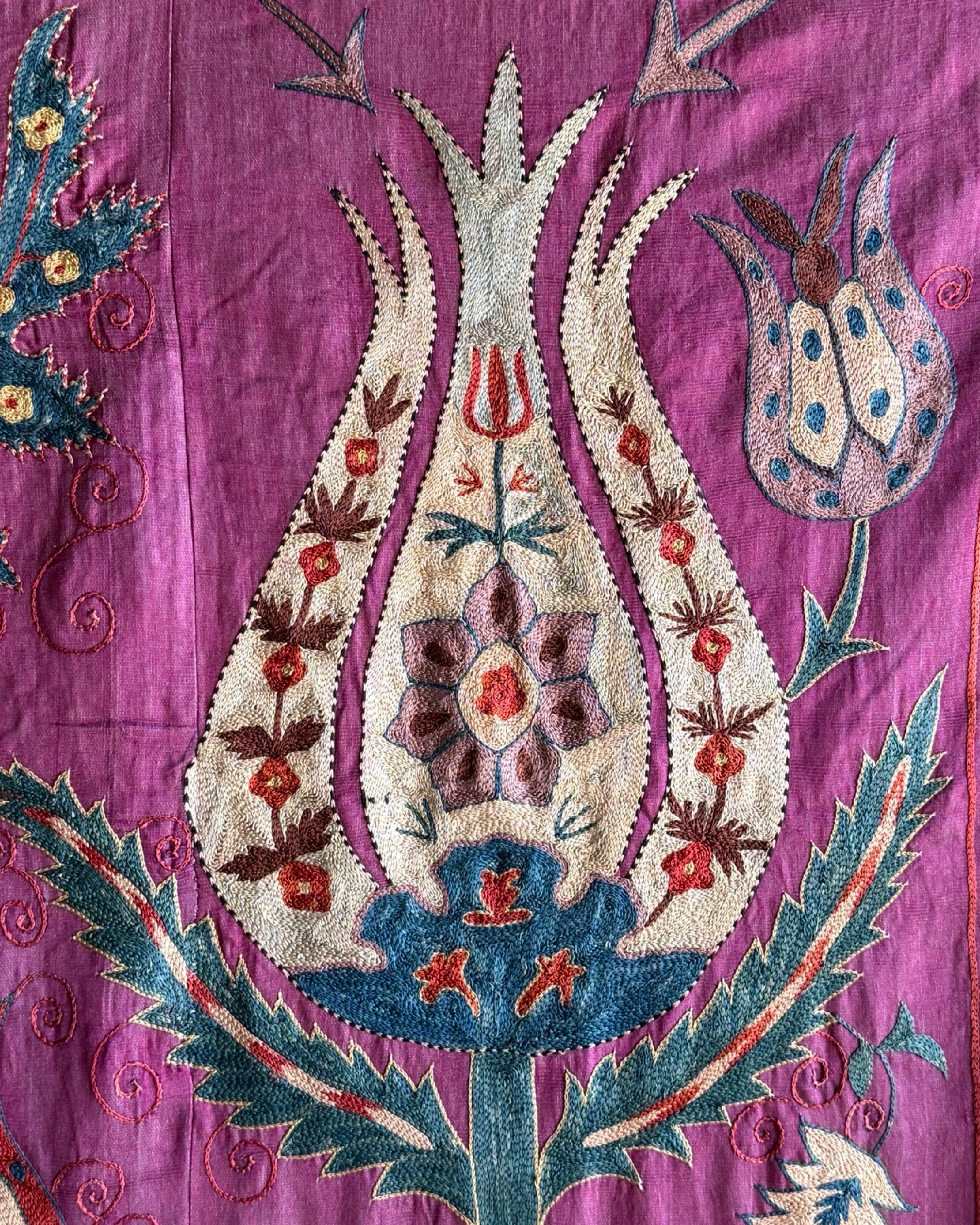 Hand Stitched Suzani (CSSU44025 | 64 x 88") Suzani Aziz Suzani 