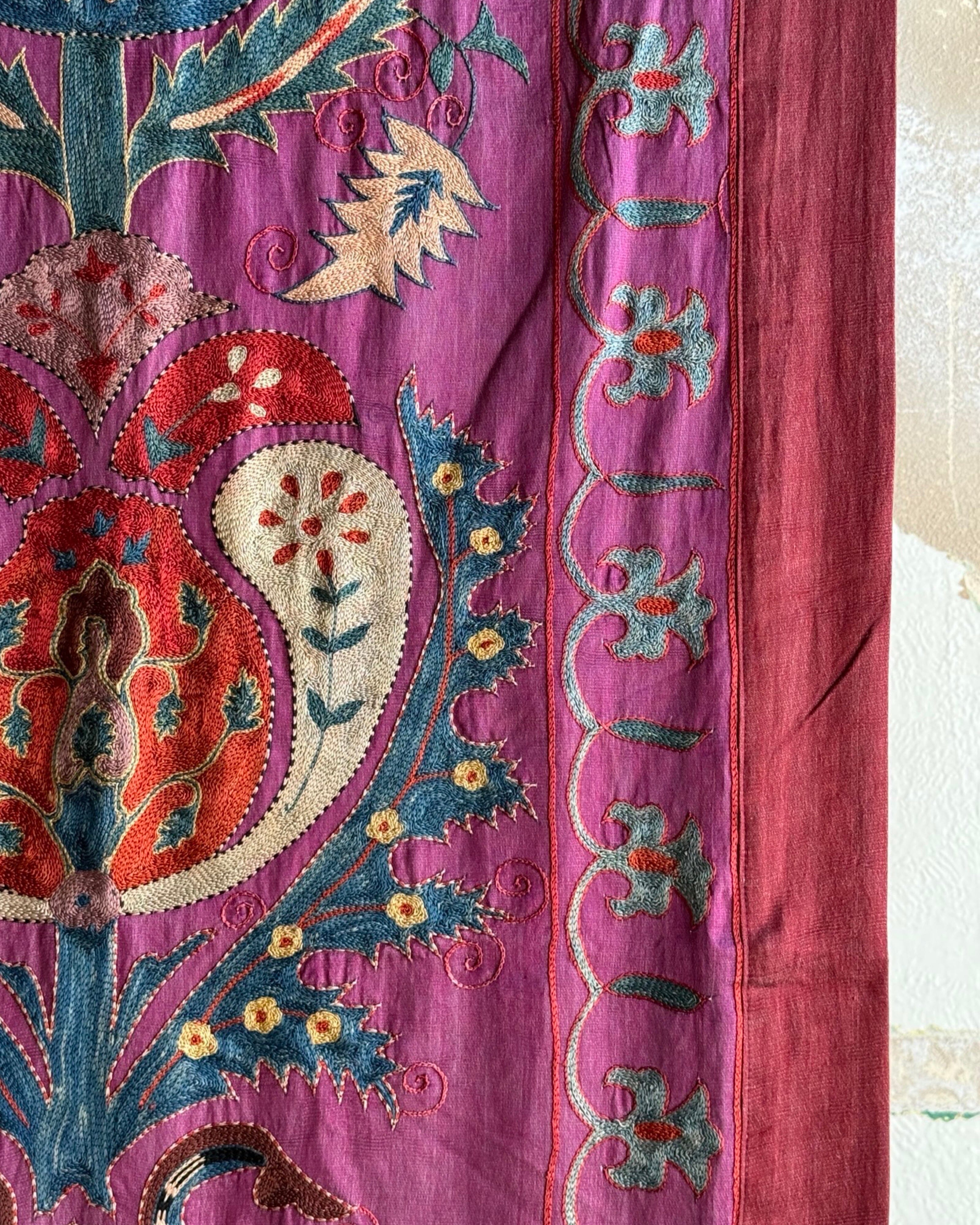 Hand Stitched Suzani (CSSU44025 | 64 x 88") Suzani Aziz Suzani 