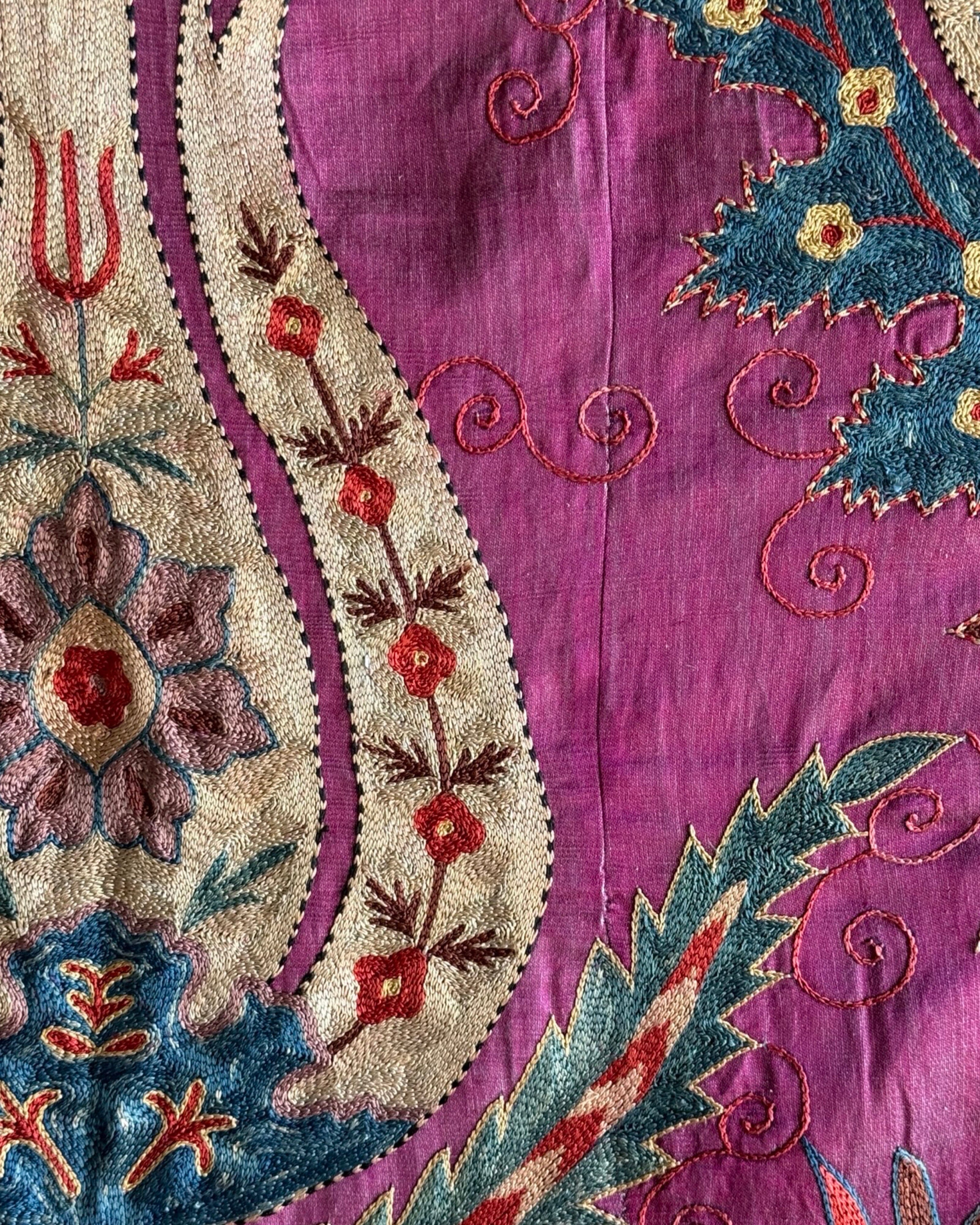Hand Stitched Suzani (CSSU44025 | 64 x 88") Suzani Aziz Suzani 