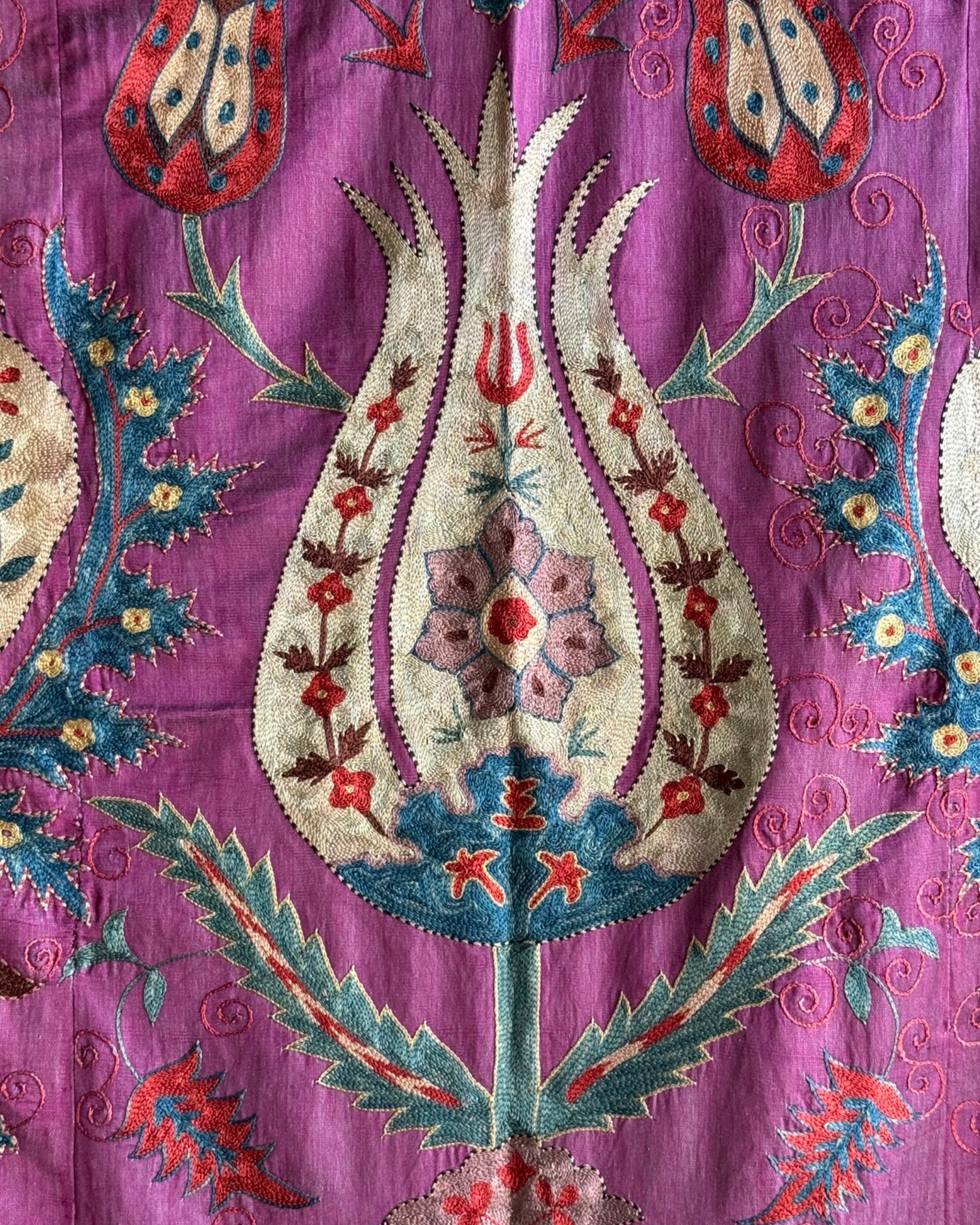 Hand Stitched Suzani (CSSU44025 | 64 x 88") Suzani Aziz Suzani 