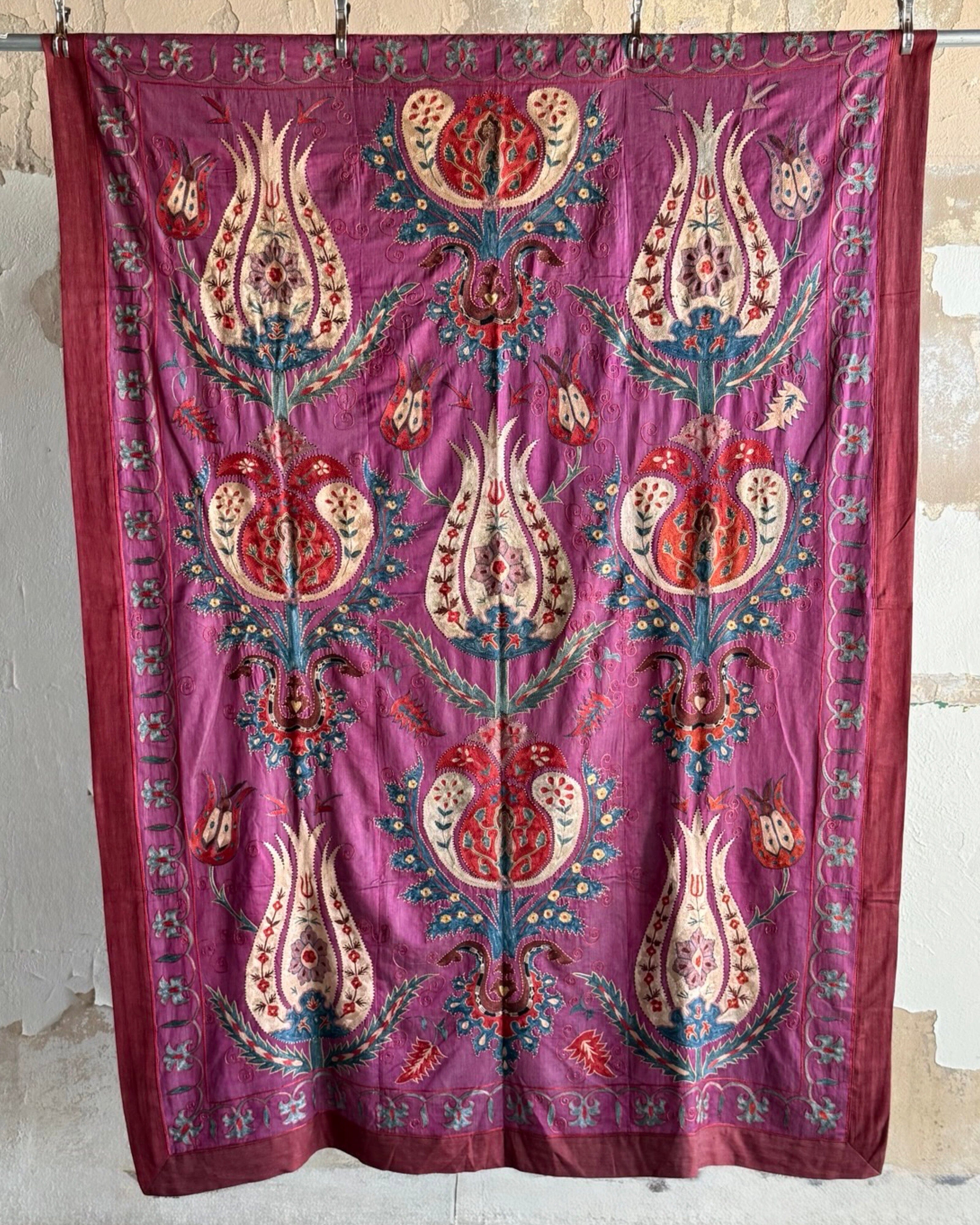 Hand Stitched Suzani (CSSU44025 | 64 x 88") Suzani Aziz Suzani 