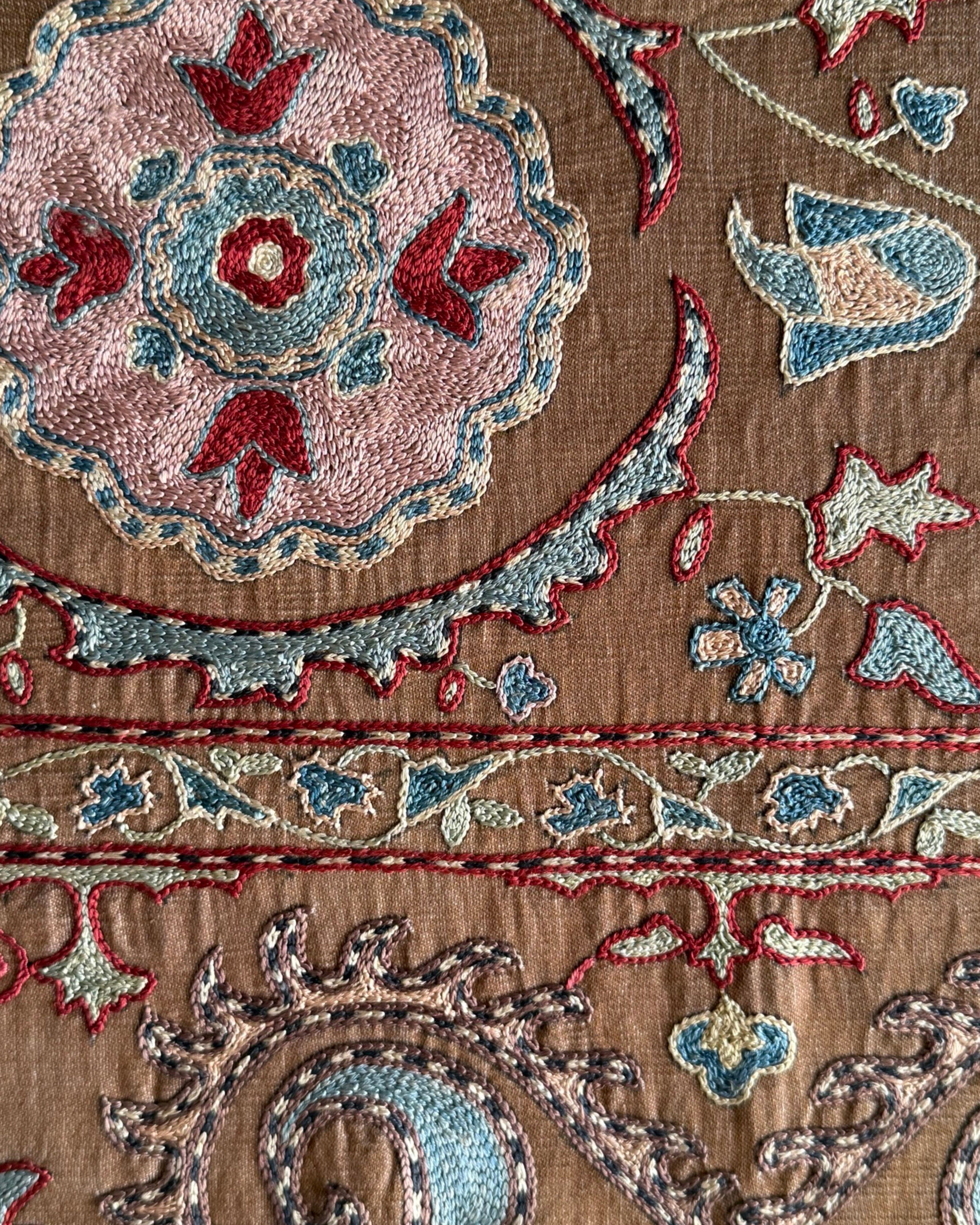 Hand Stitched Suzani (CSSU45425 | 59 x 73") Suzani Aziz Suzani 