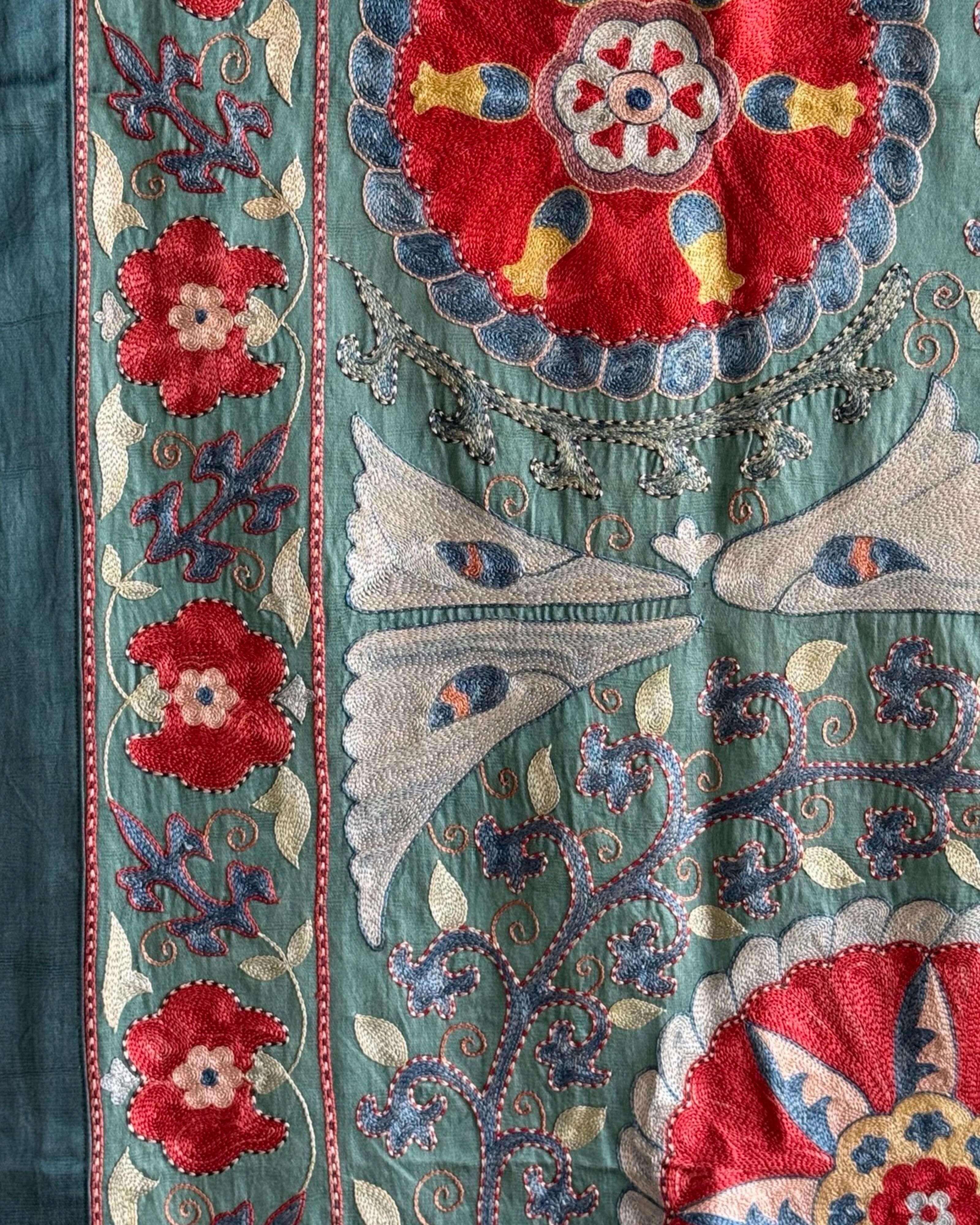 Hand Stitched Suzani (CSSU45725 | 63 x 83") Suzani Aziz Suzani 
