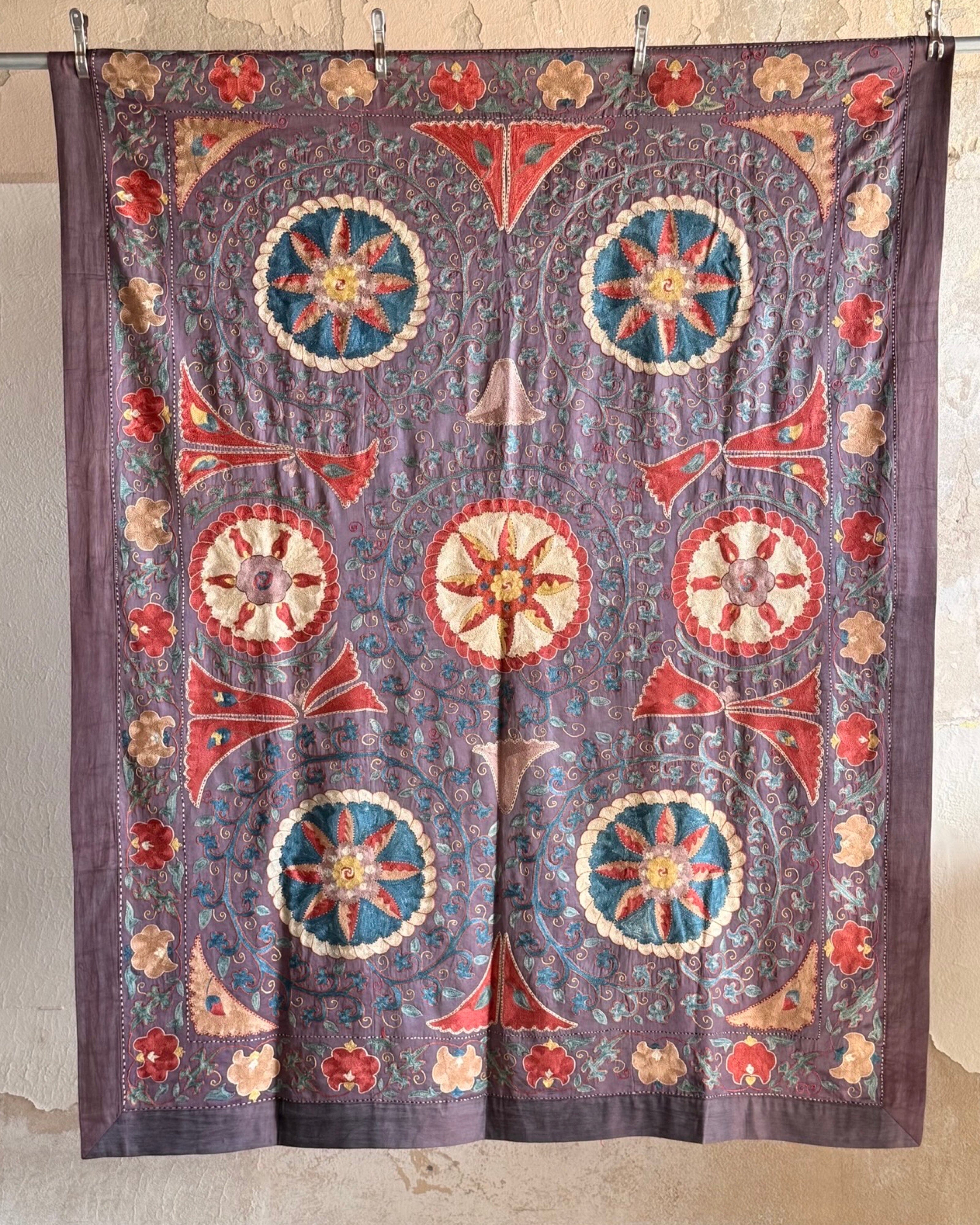 Hand Stitched Suzani (CSSU45925 | 62 x 82") Suzani Aziz Suzani 