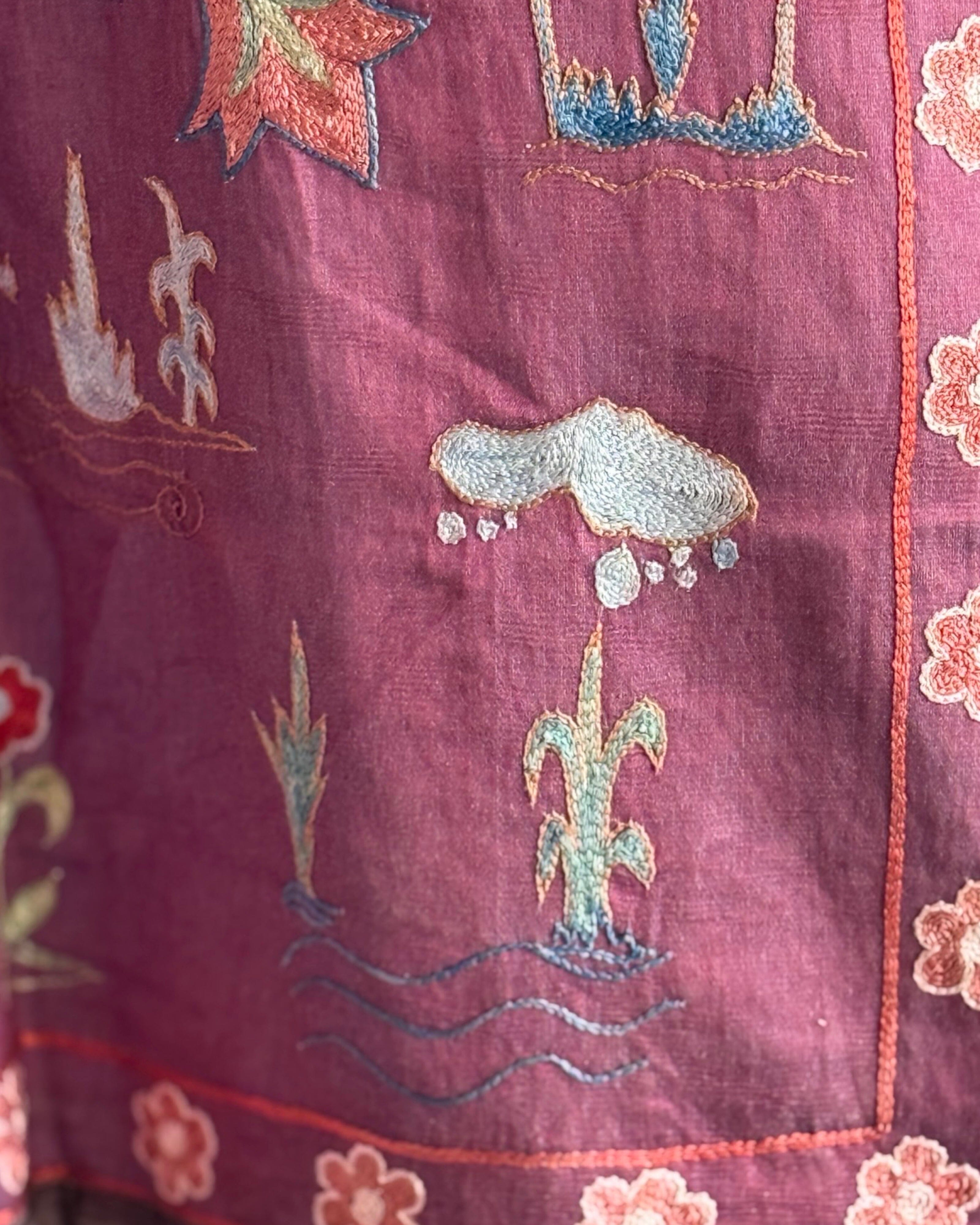 Hand Stitched Suzani (CSSU46125 | 64" x 102") Suzani Aziz Suzani 