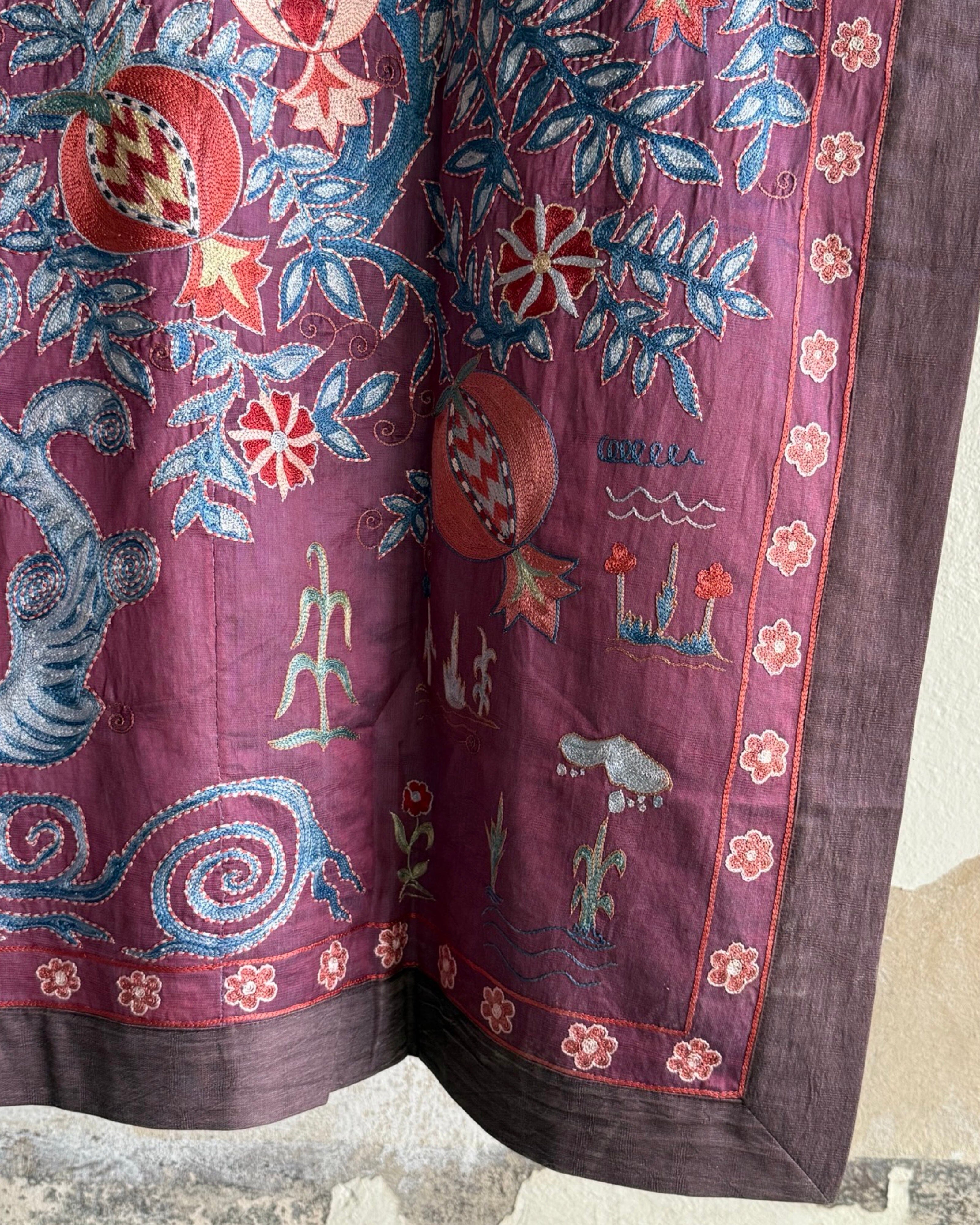Hand Stitched Suzani (CSSU46125 | 64" x 102") Suzani Aziz Suzani 