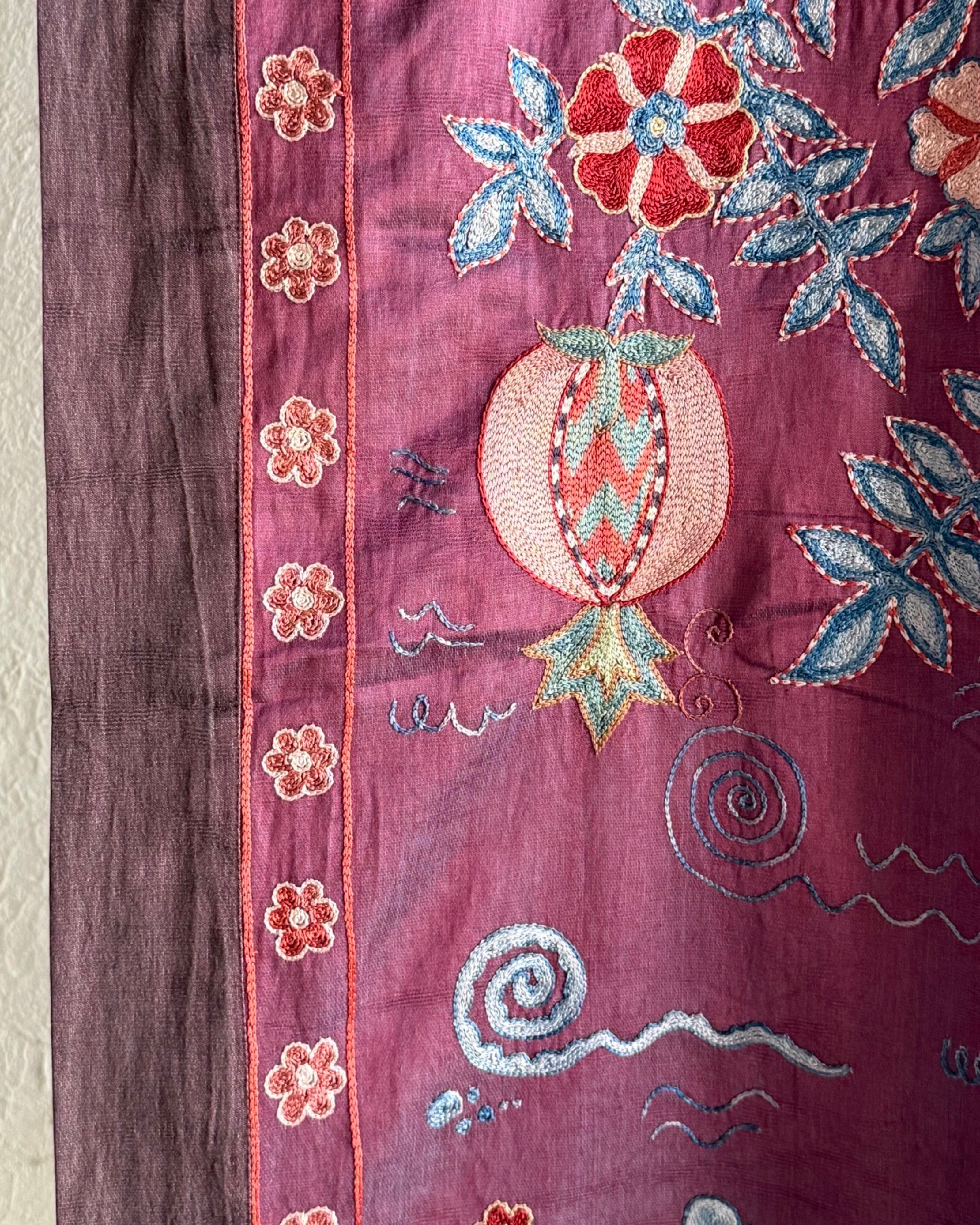 Hand Stitched Suzani (CSSU46125 | 64" x 102") Suzani Aziz Suzani 