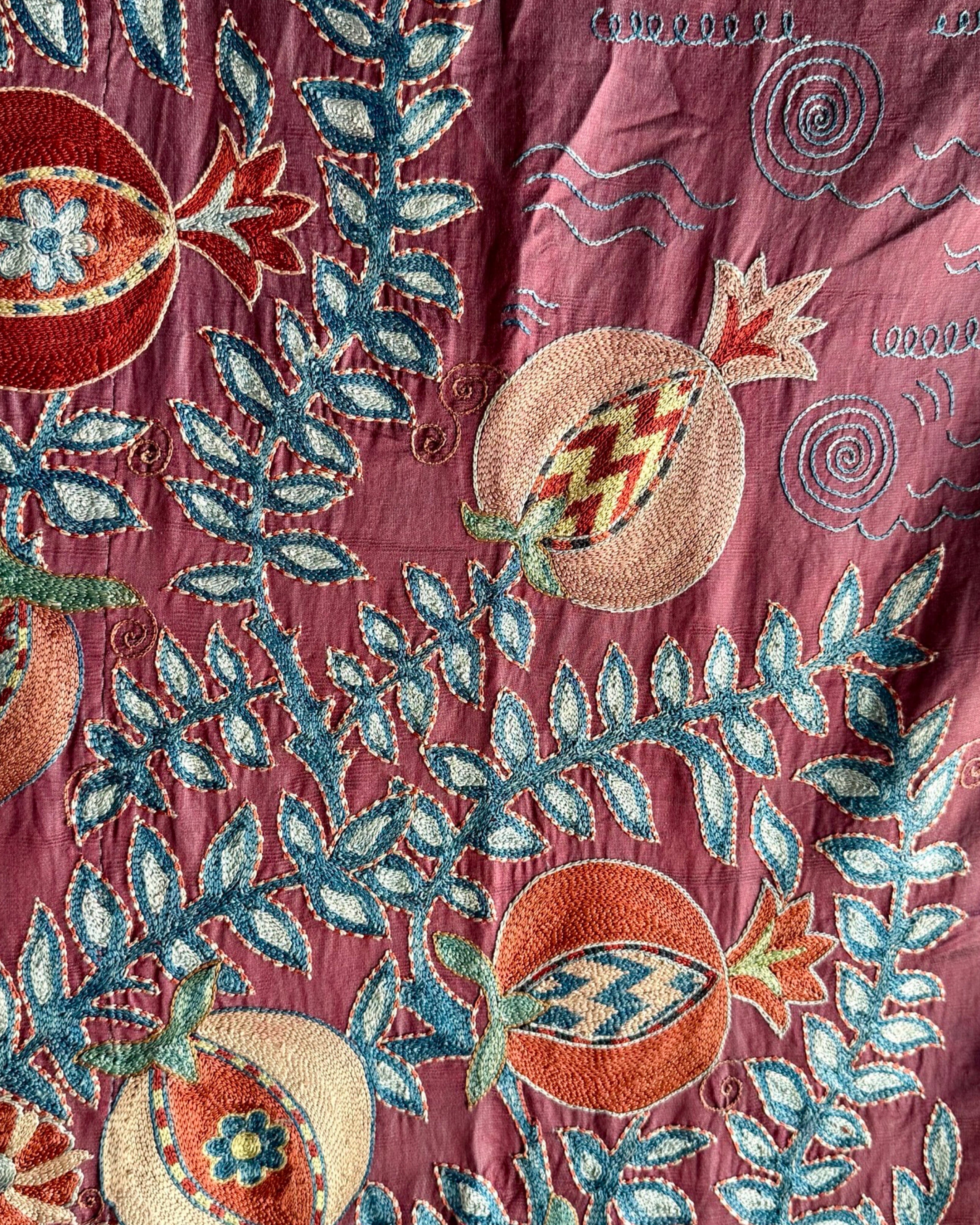 Hand Stitched Suzani (CSSU46125 | 64" x 102") Suzani Aziz Suzani 