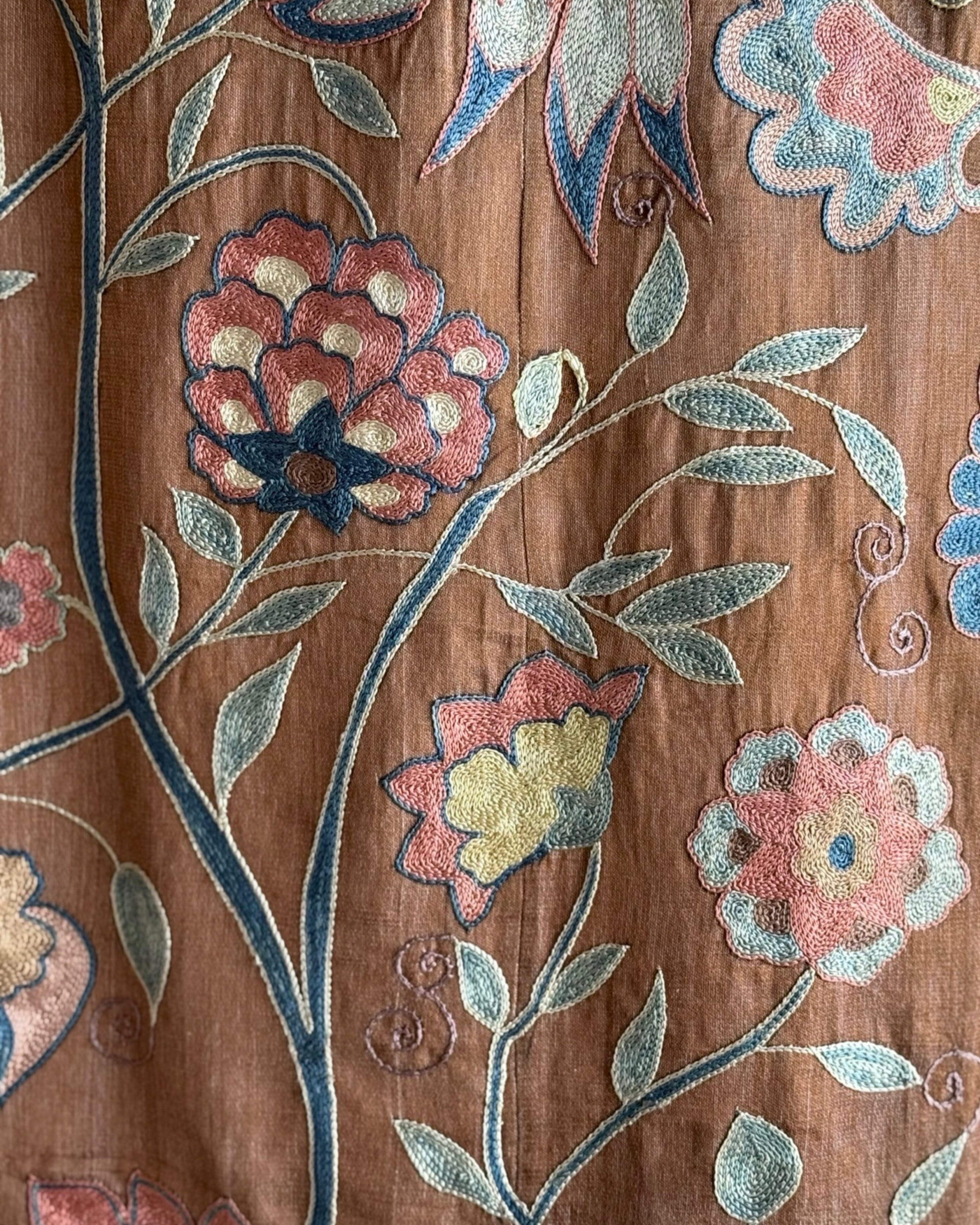 Hand Stitched Suzani (CSSU46325 | 63" x 94") Suzani Aziz Suzani 
