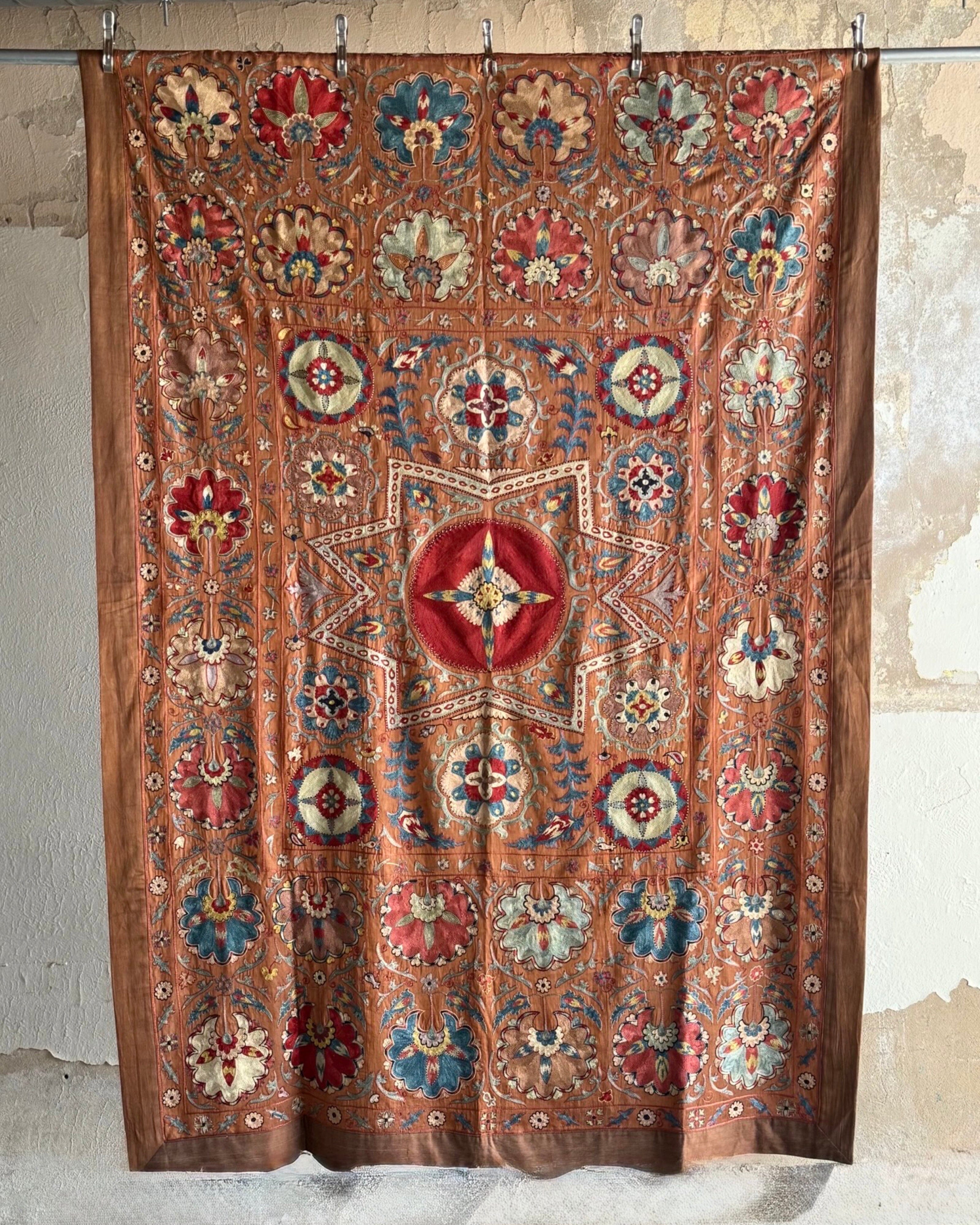 Hand Stitched Suzani (CSSU46325 | 63" x 95") Suzani Aziz Suzani 