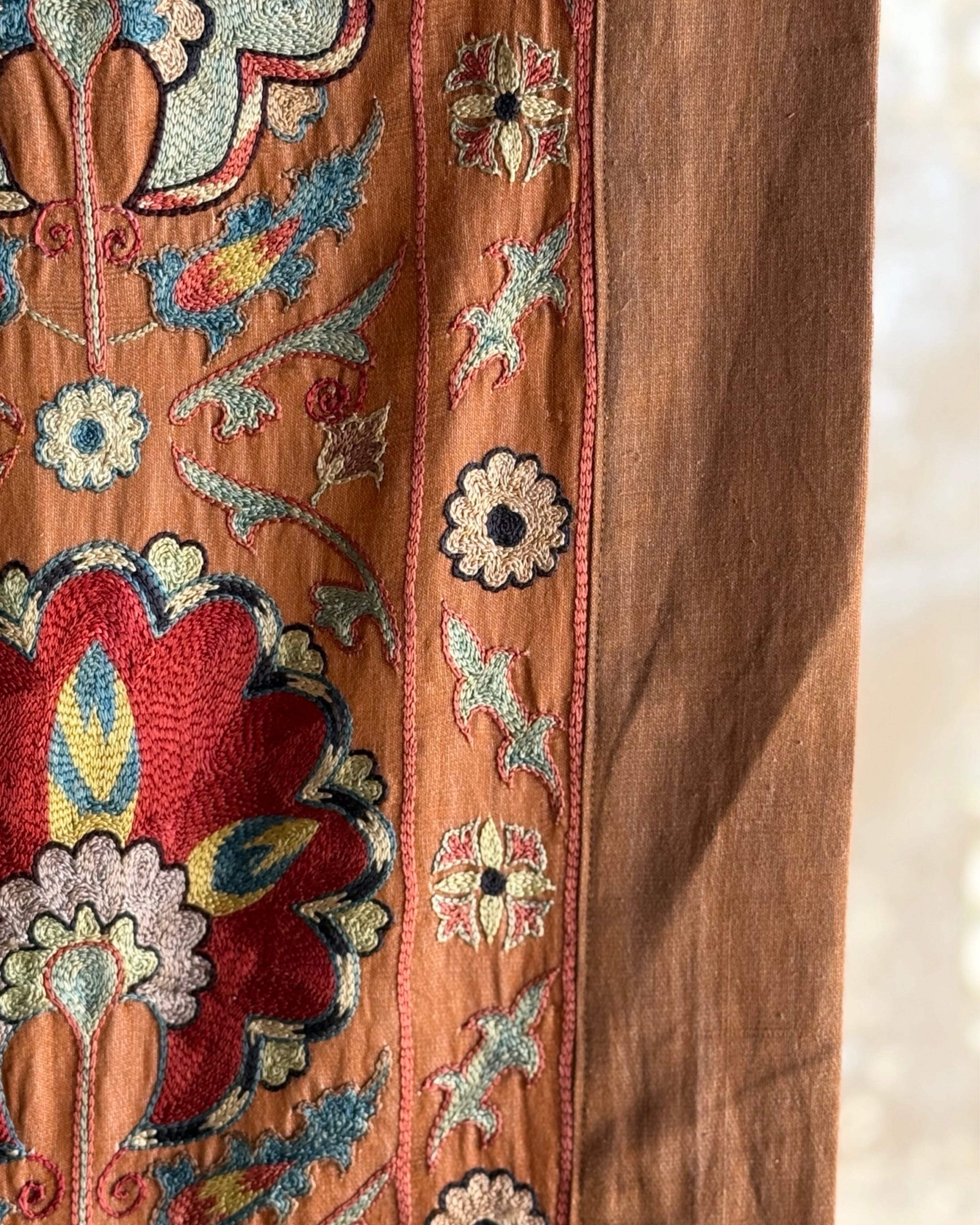 Hand Stitched Suzani (CSSU46325 | 63" x 95") Suzani Aziz Suzani 