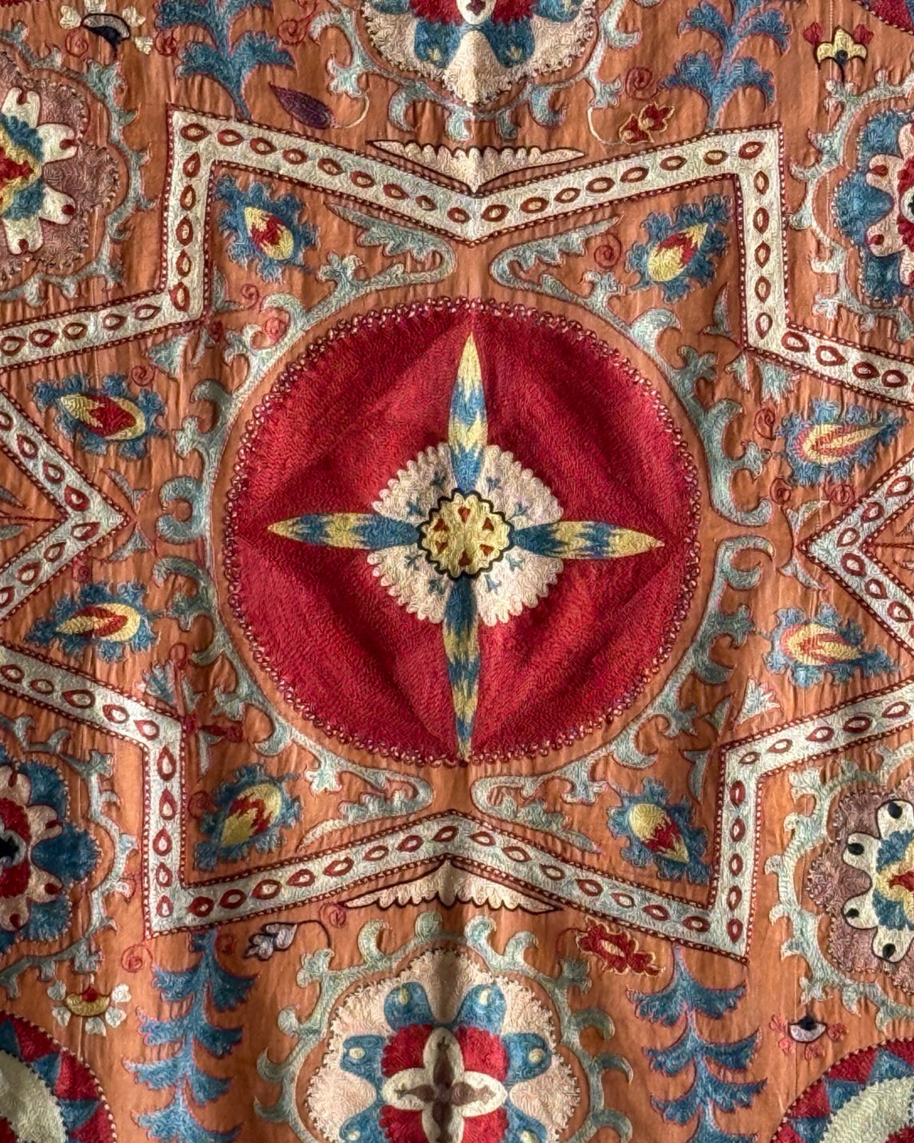 Hand Stitched Suzani (CSSU46325 | 63" x 95") Suzani Aziz Suzani 